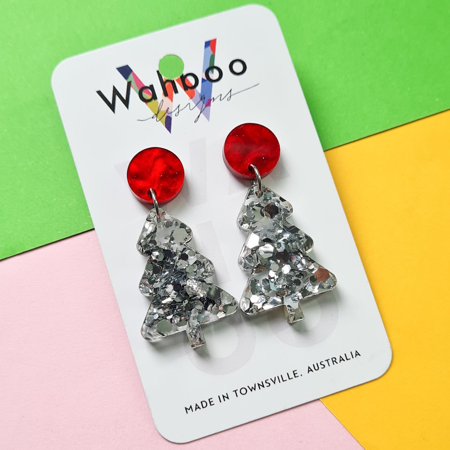 Christmas Tree Dangle Earrings