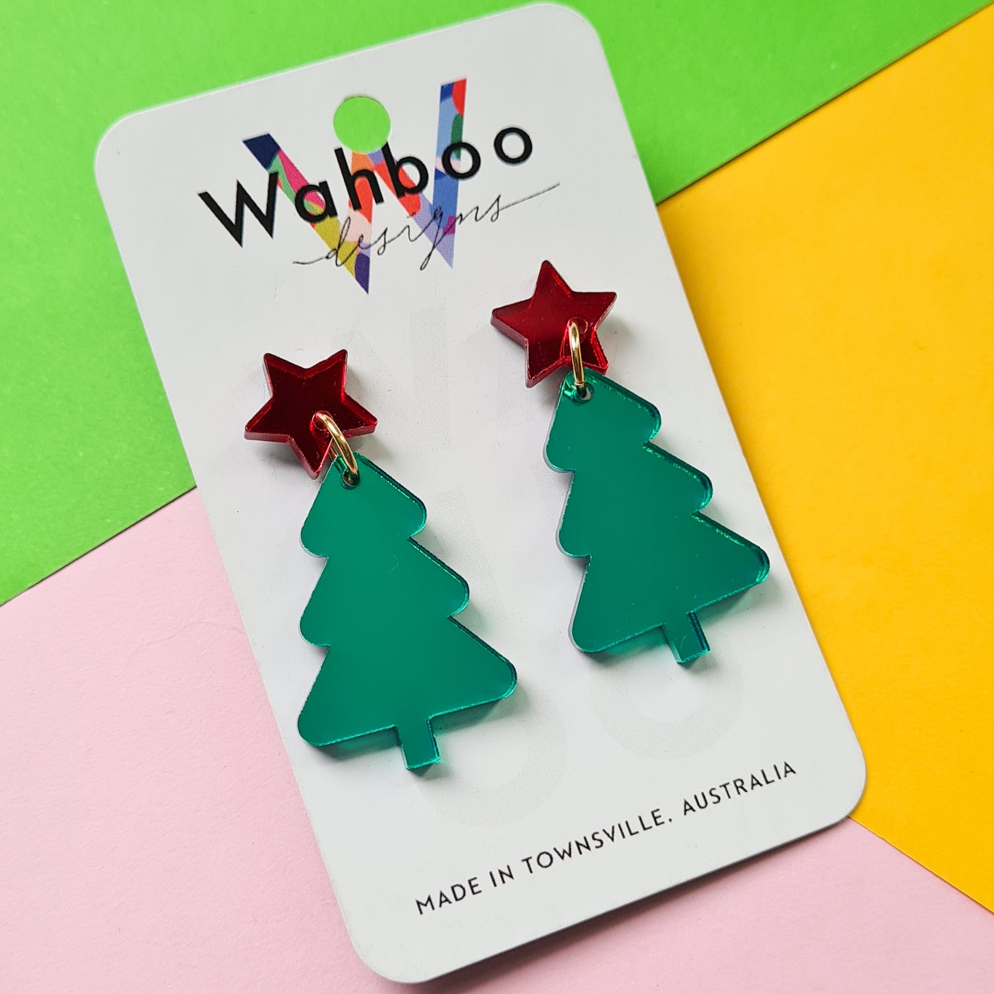 Christmas Tree Dangle Earrings