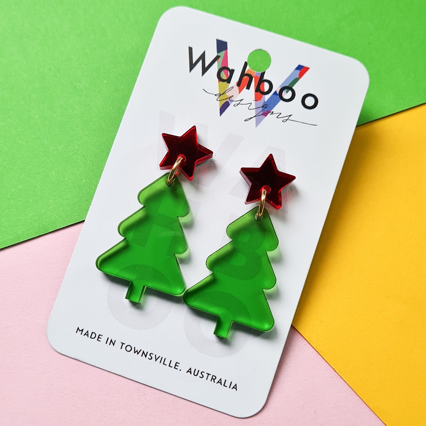 Christmas Tree Dangle Earrings