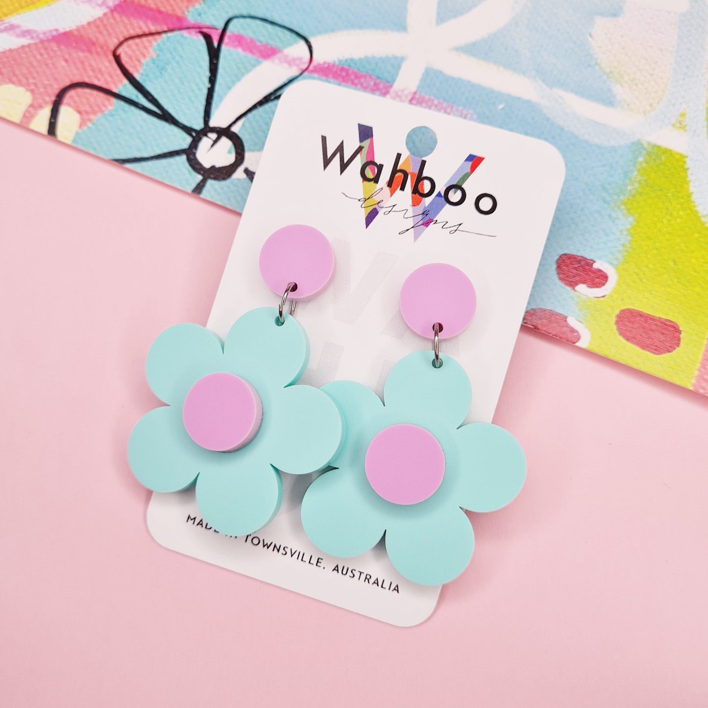 Bubble Flower Dangle Earrings