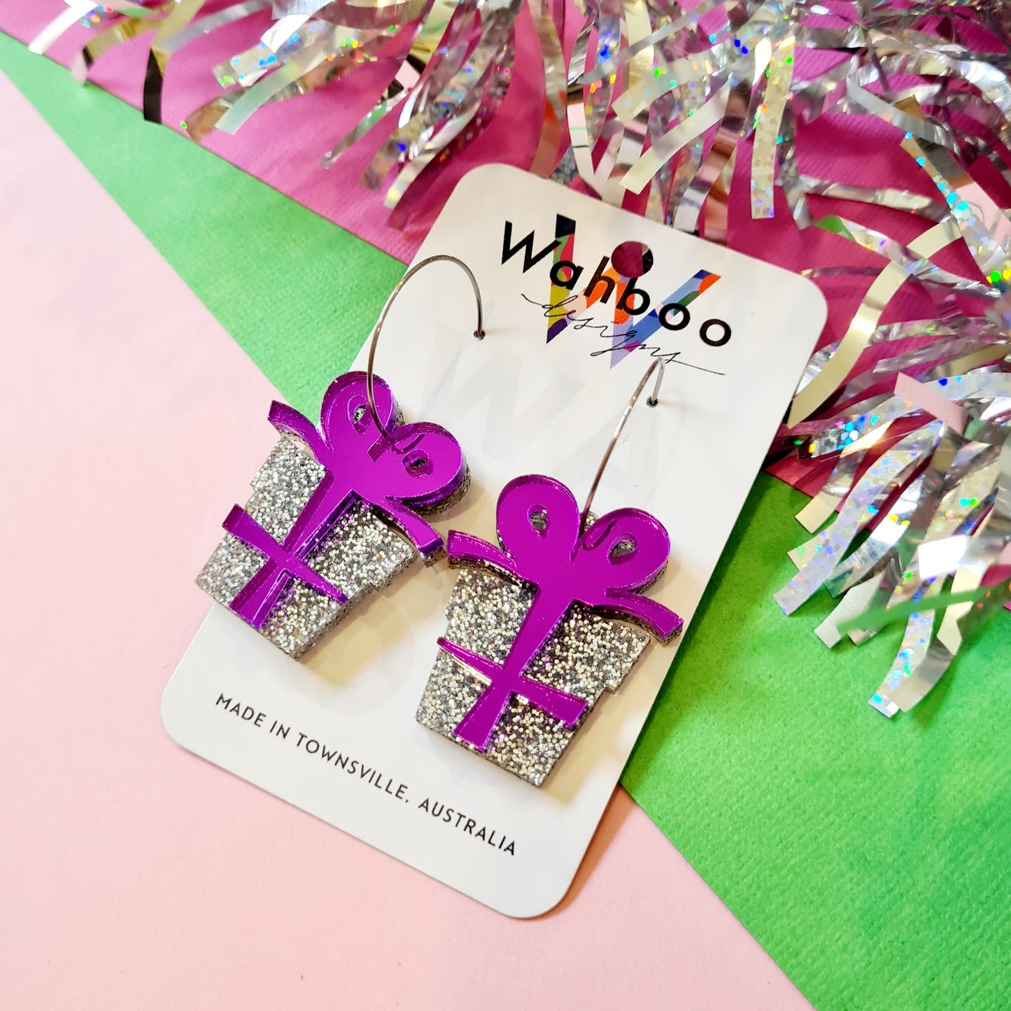 Christmas Present Dangle Earrings