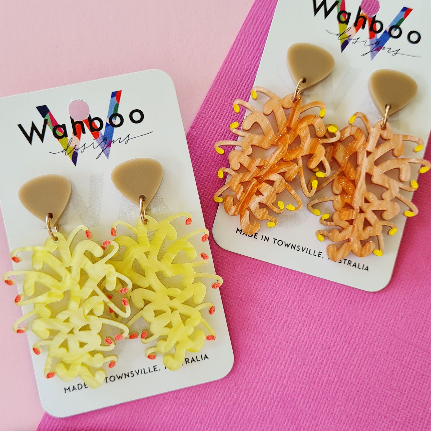 Grevillea Flower Dangle Earrings