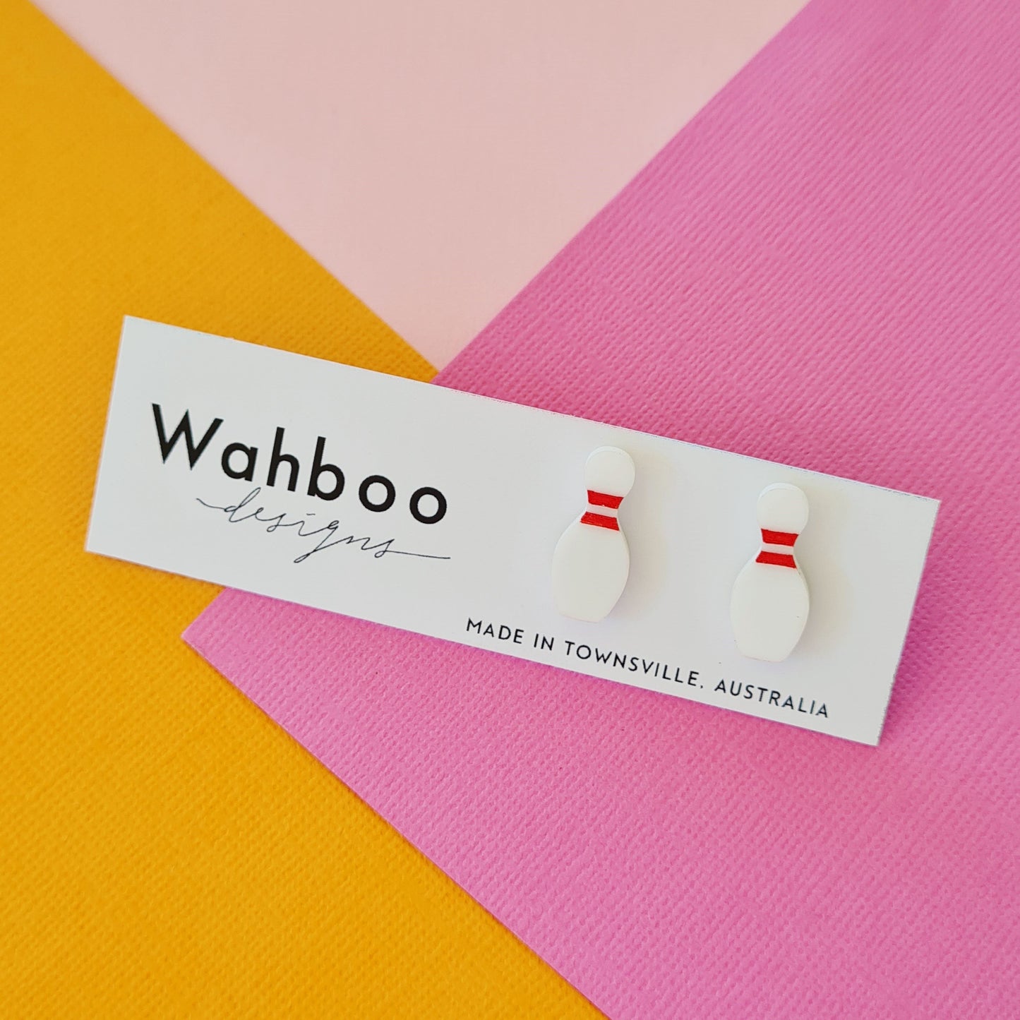 Ten Pin Bowling Stud Earrings