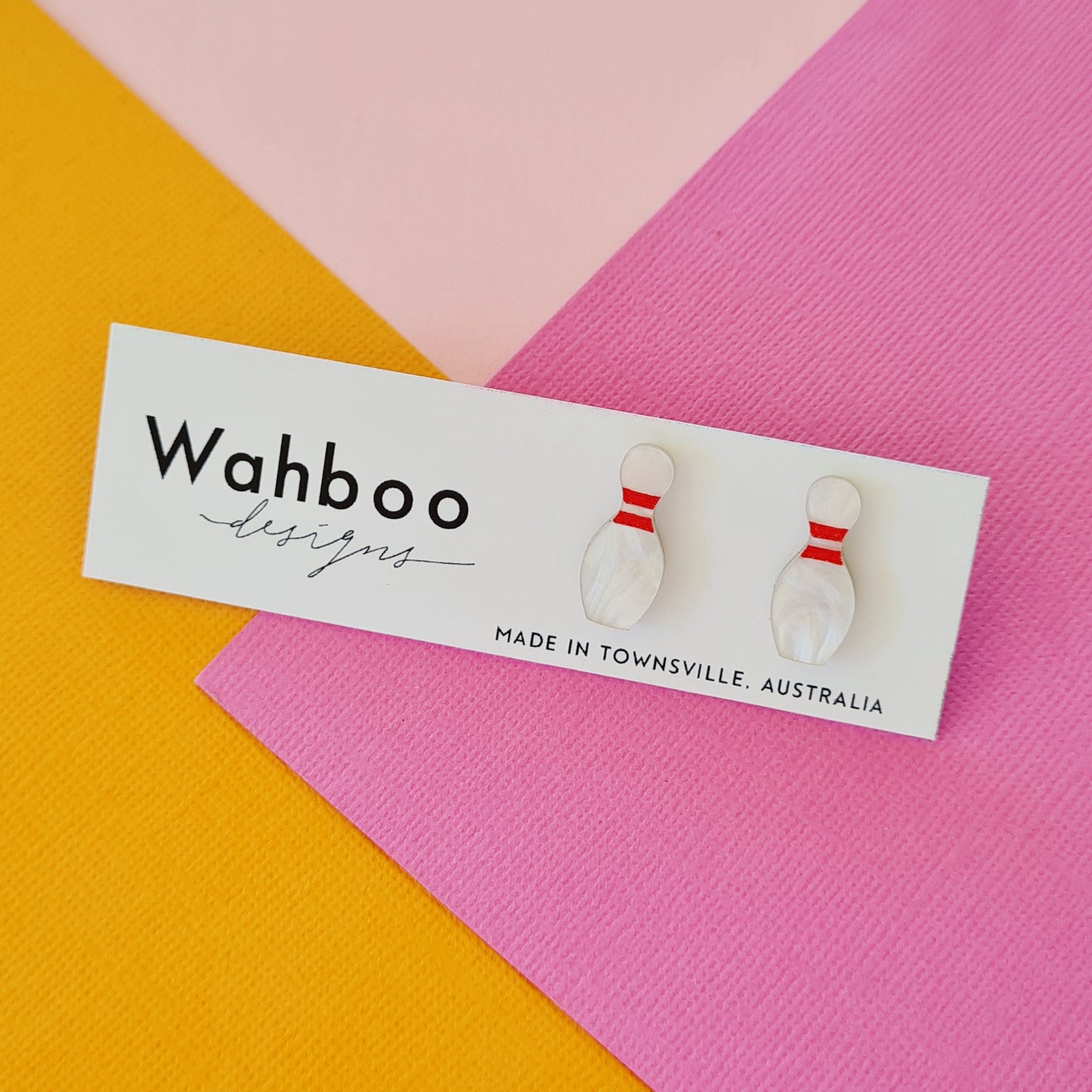 Ten Pin Bowling Stud Earrings