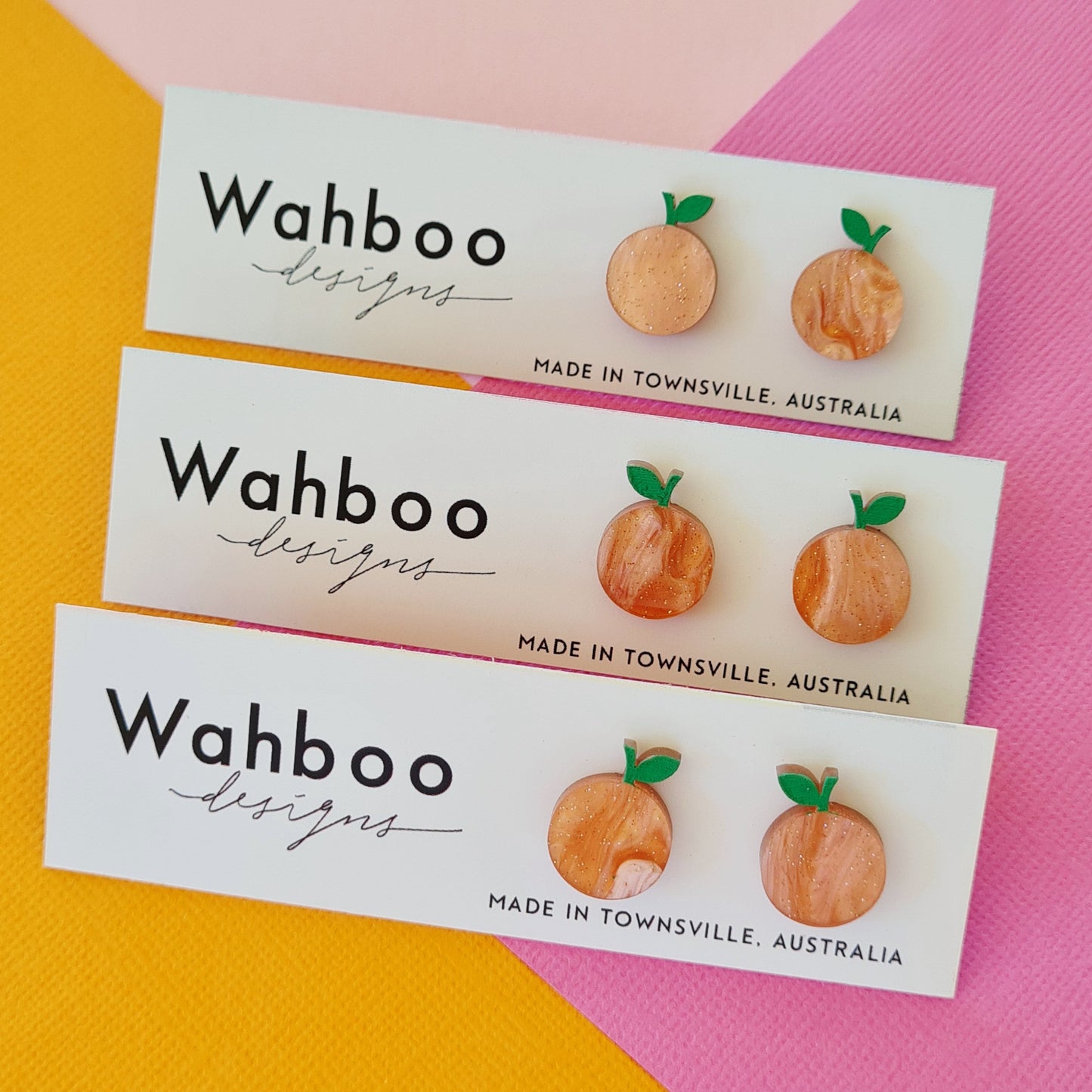 Orange Fruit Stud Earrings