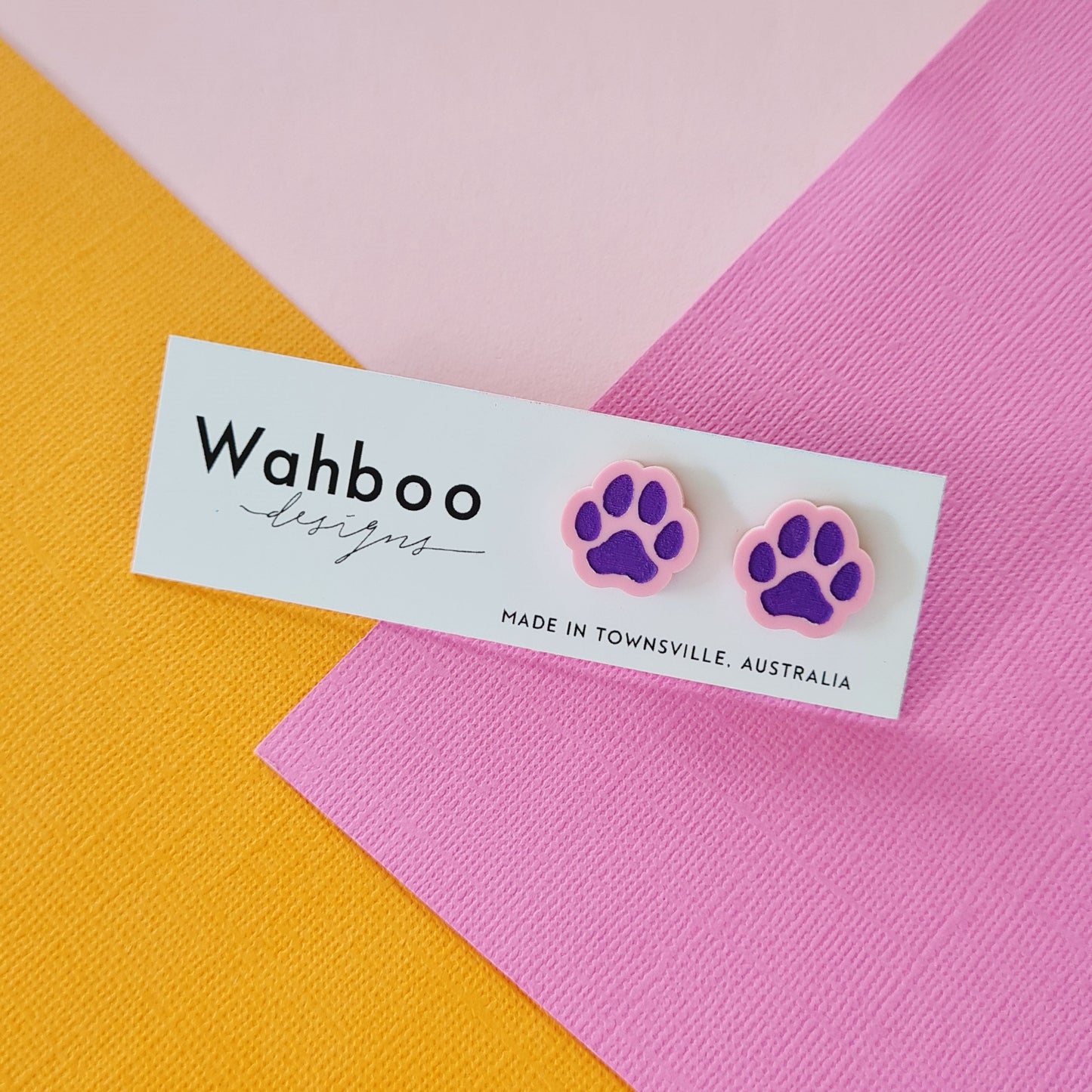 Cat and Dog Paw Stud Earrings