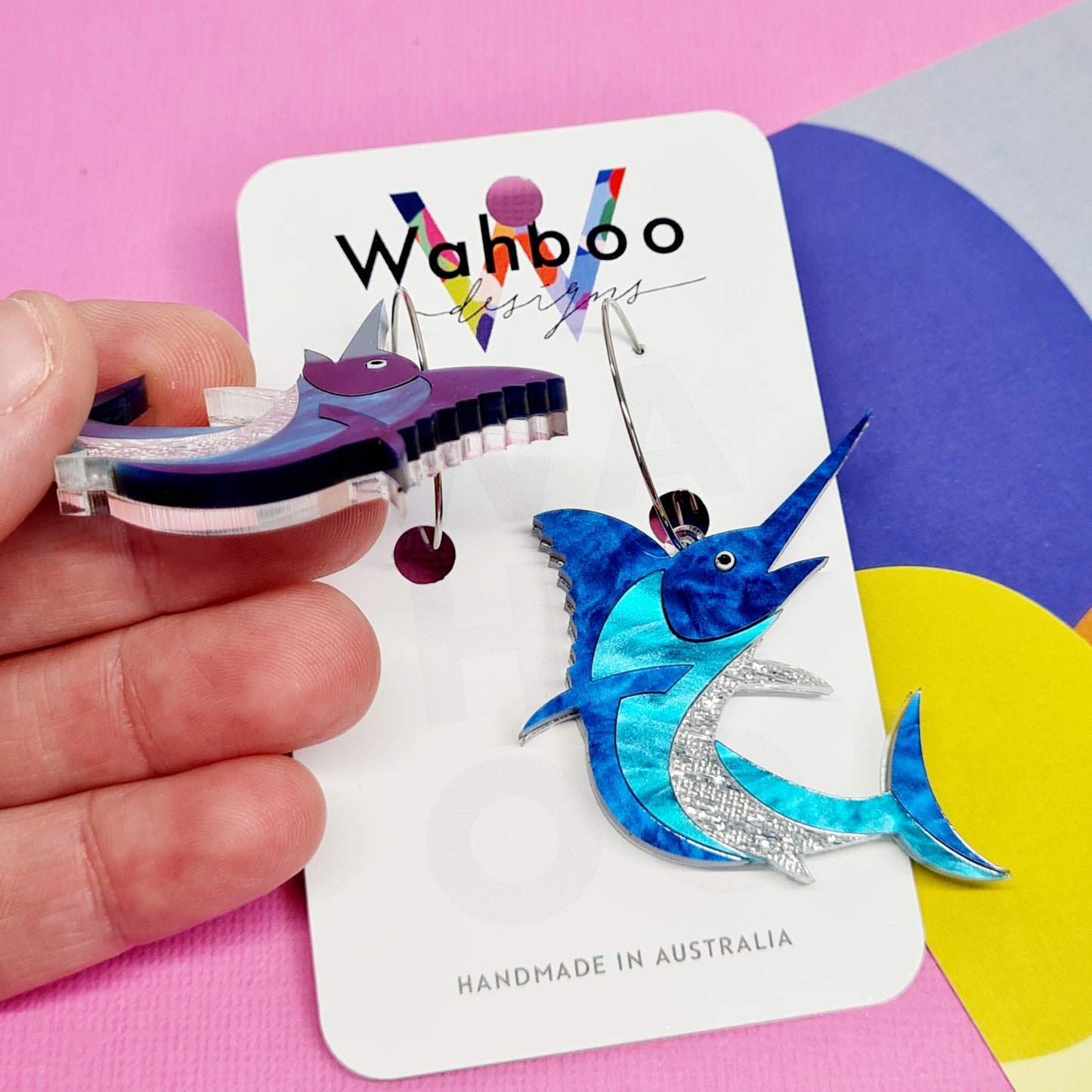 Marlin Fish Dangle Earrings