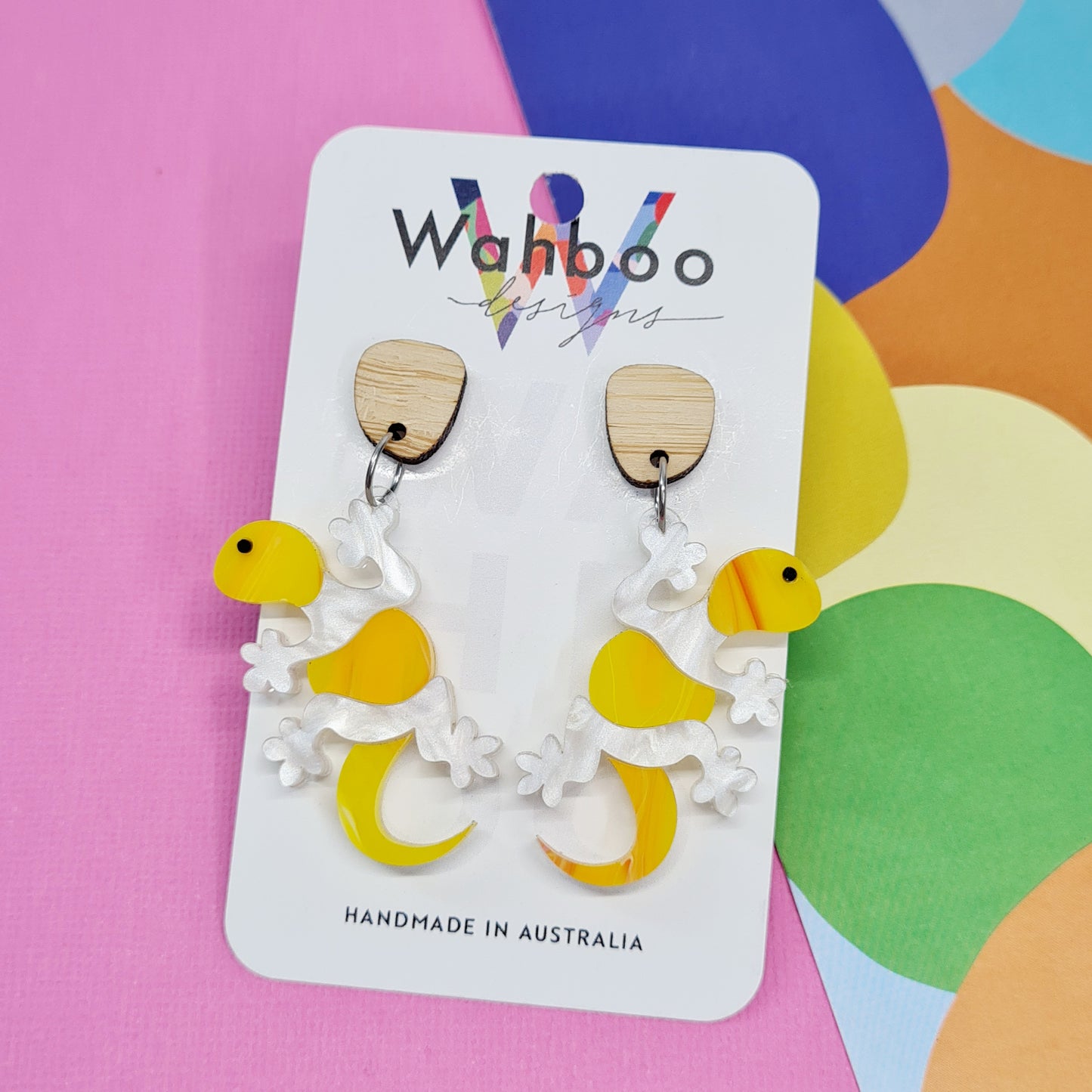 Gecko Goanna Lizard Dangle Earrings