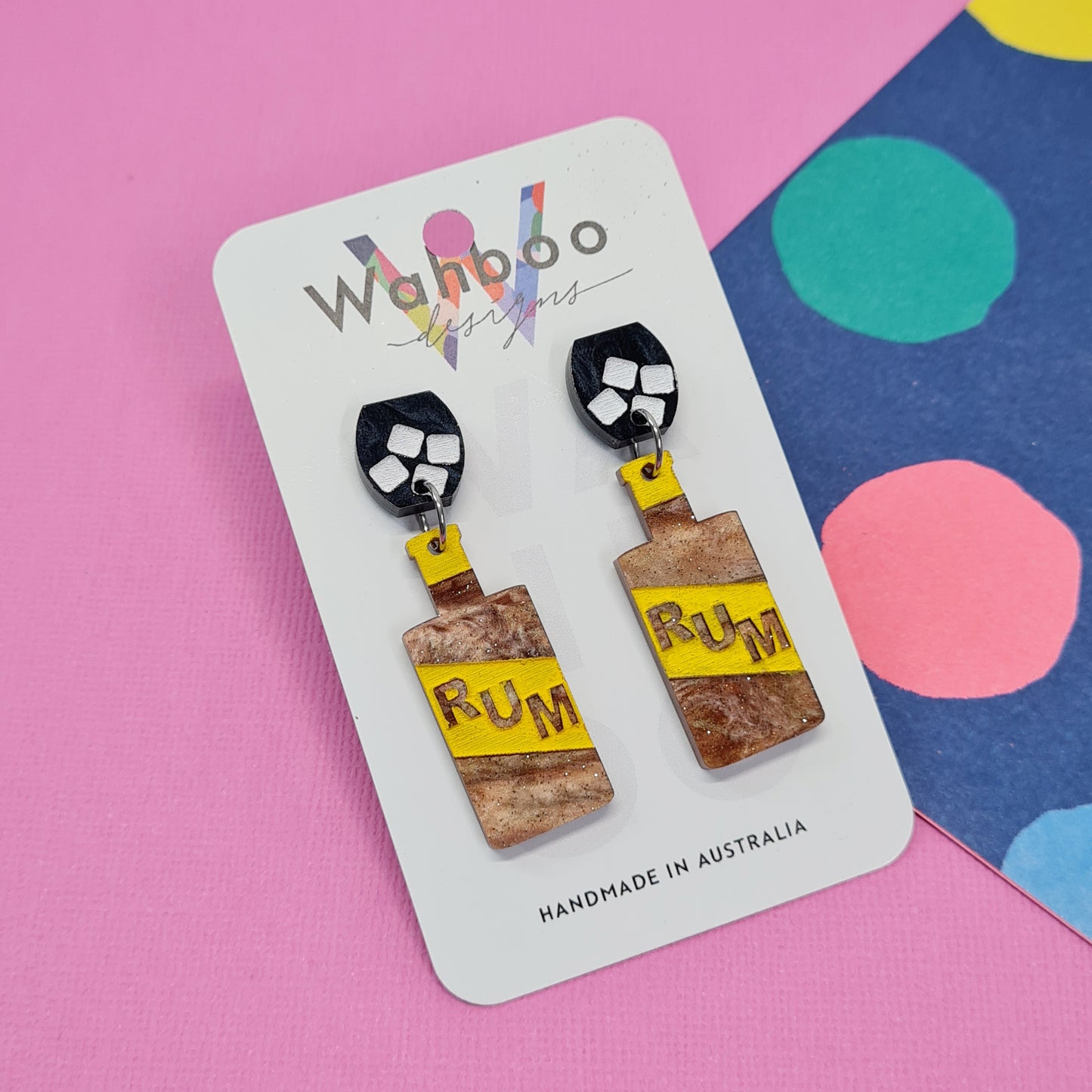 Rum Bottle Dangle Earrings