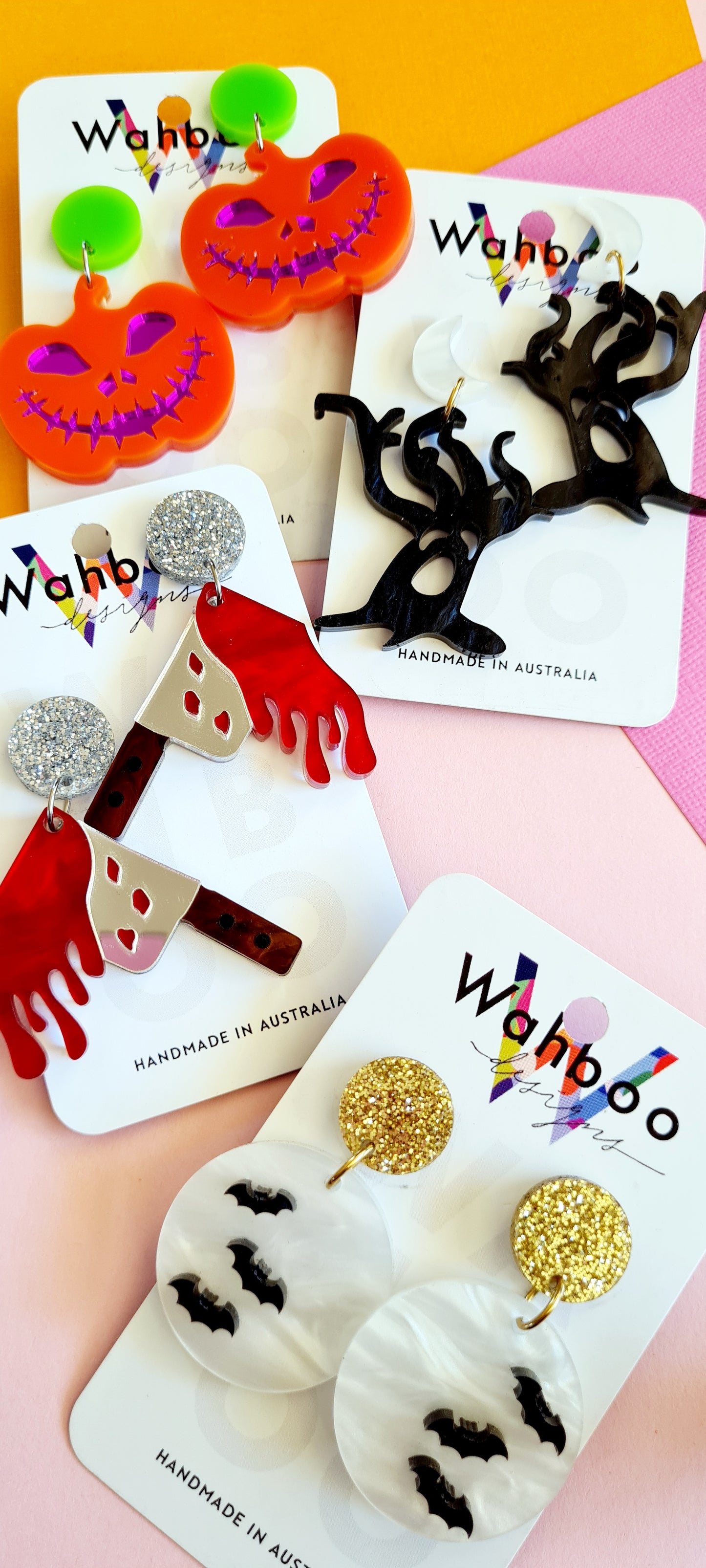 Halloween Bloody Meat Cleaver Dangle Earrings