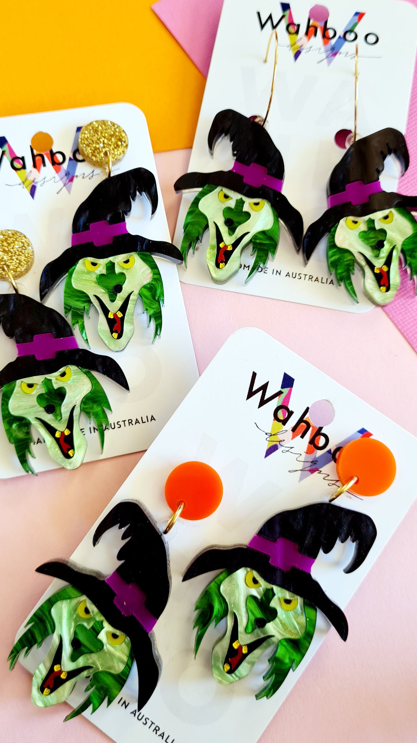 Halloween Witch Dangle Earrings