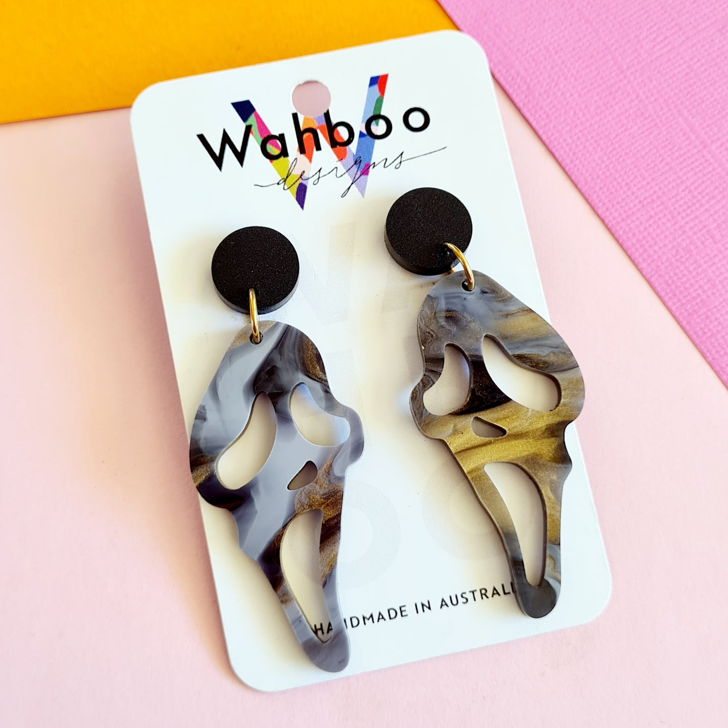 Halloween Screaming Skull Dangle Earrings