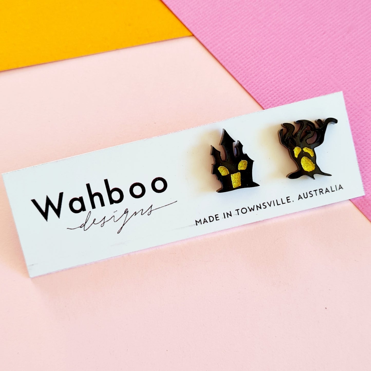 Halloween Haunted House Stud Earrings