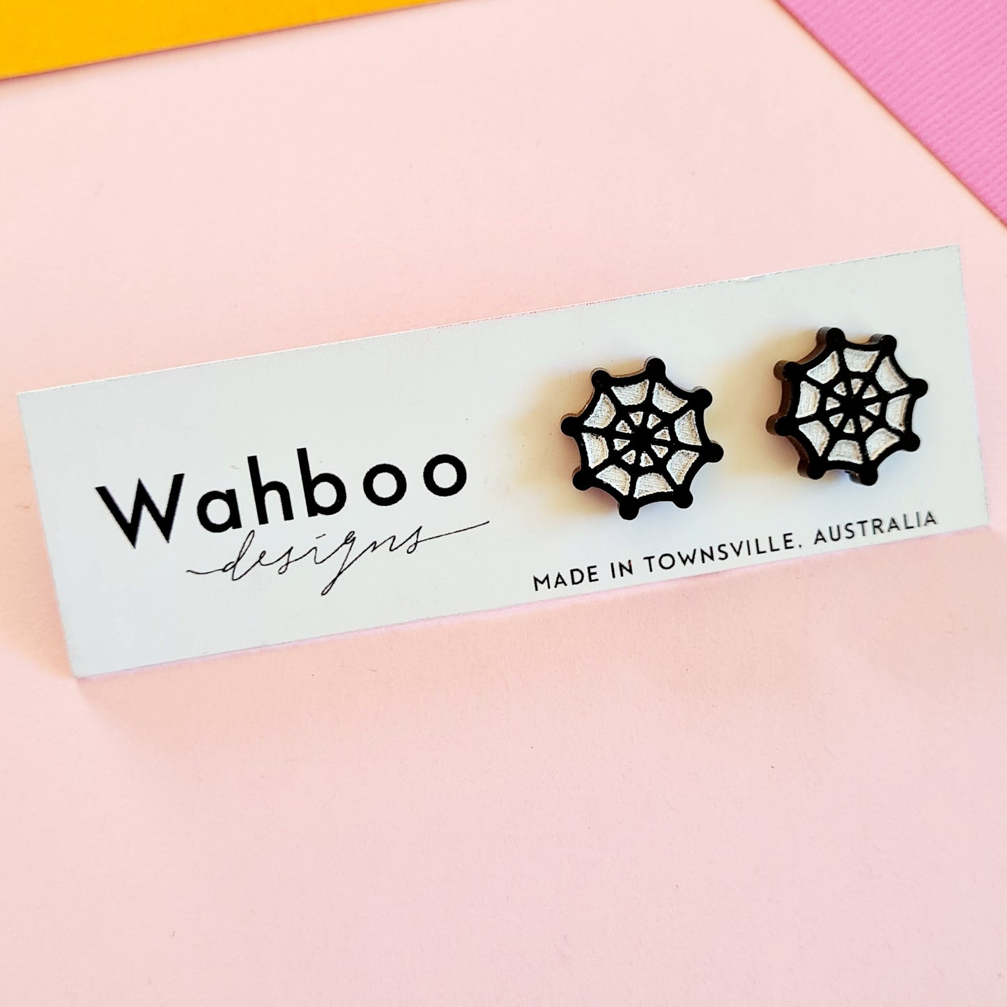 Spider & Spiderweb Stud Earrings