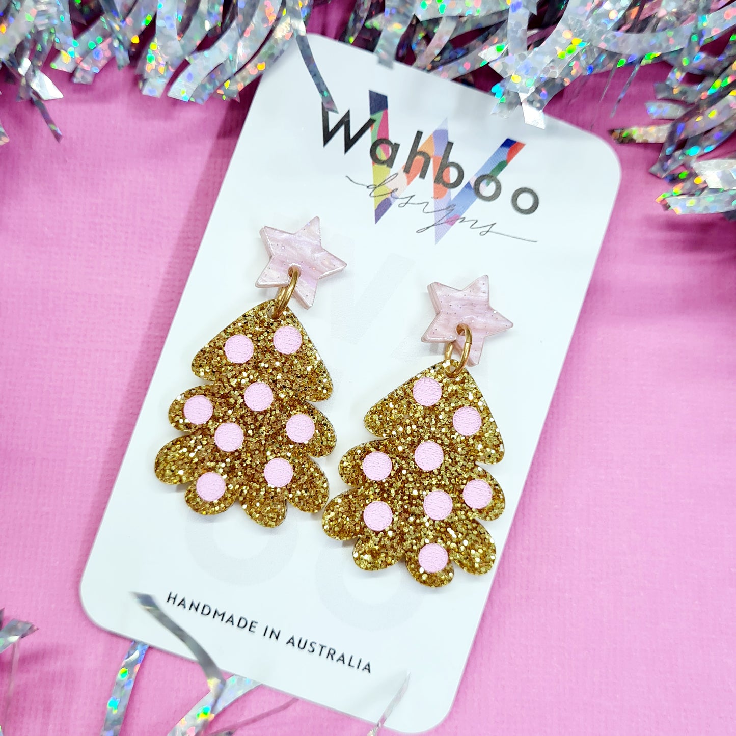 Christmas Dotty Tree Dangle Earrings