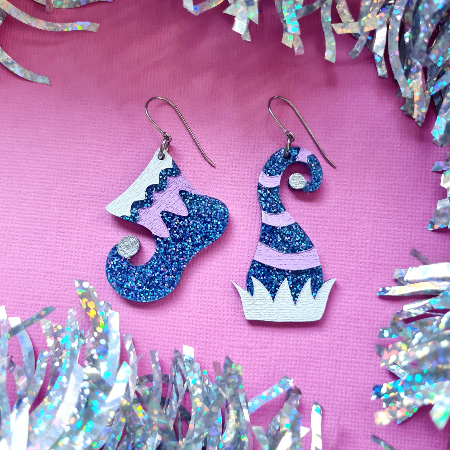 Christmas Elf Hat and Boots Dangle Earrings