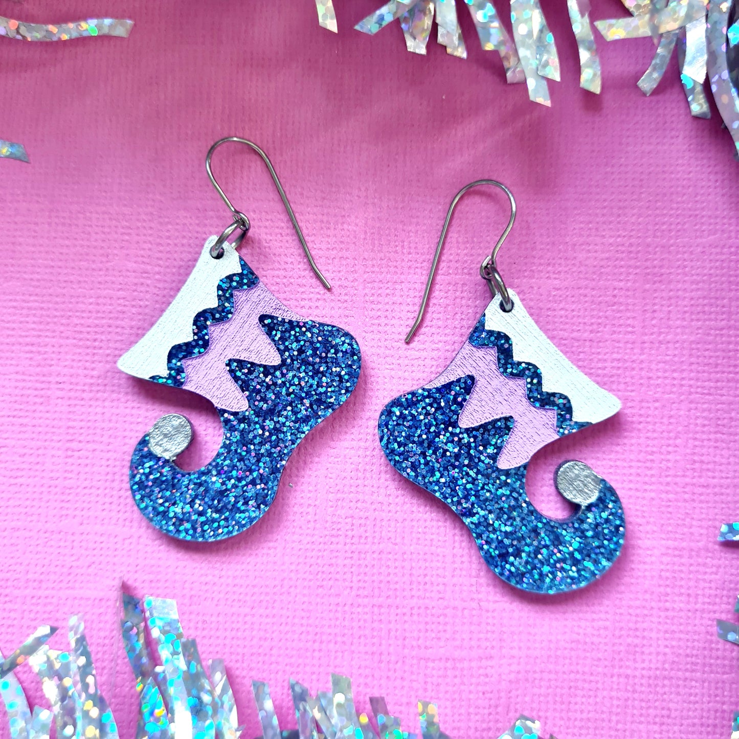 Christmas Elf Hat and Boots Dangle Earrings