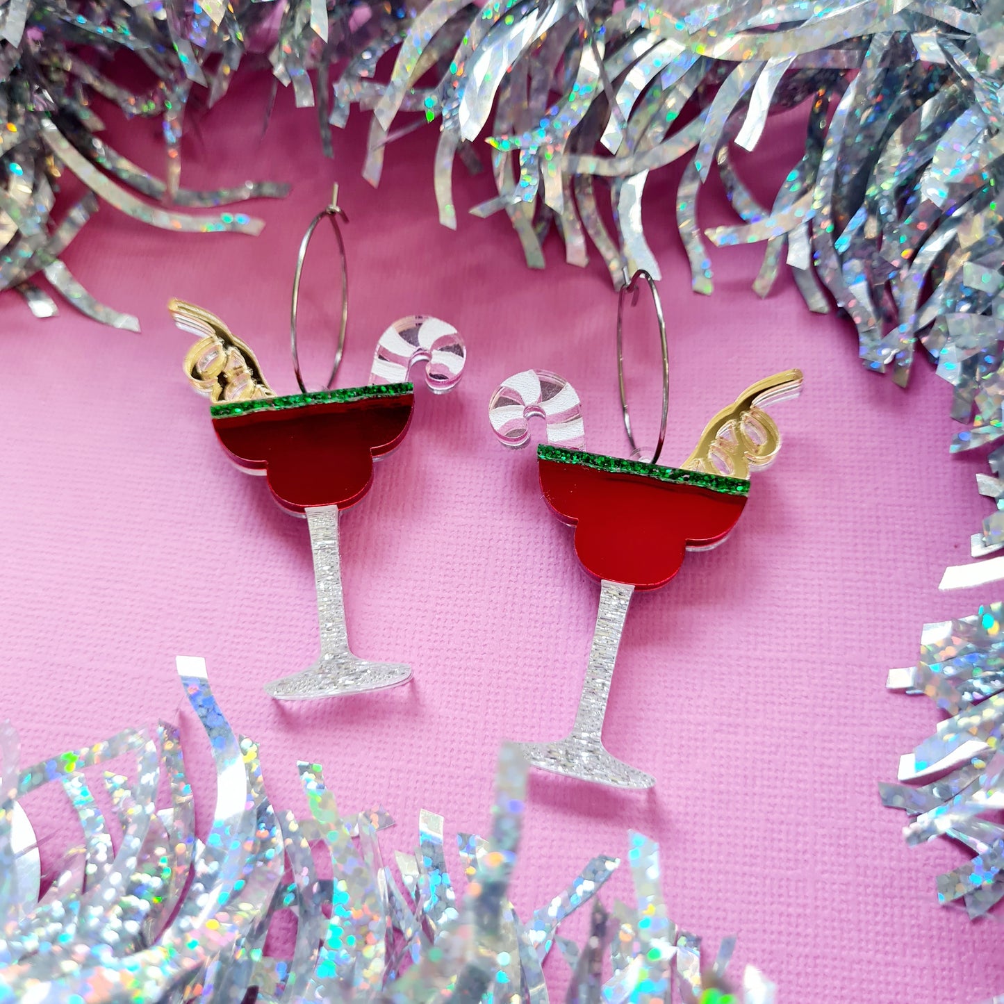 Christmas Margarita Cocktail Dangle Earrings