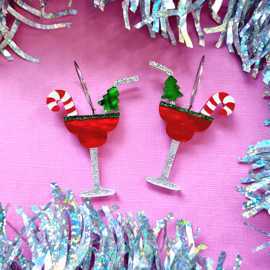 Christmas Margarita Cocktail Dangle Earrings