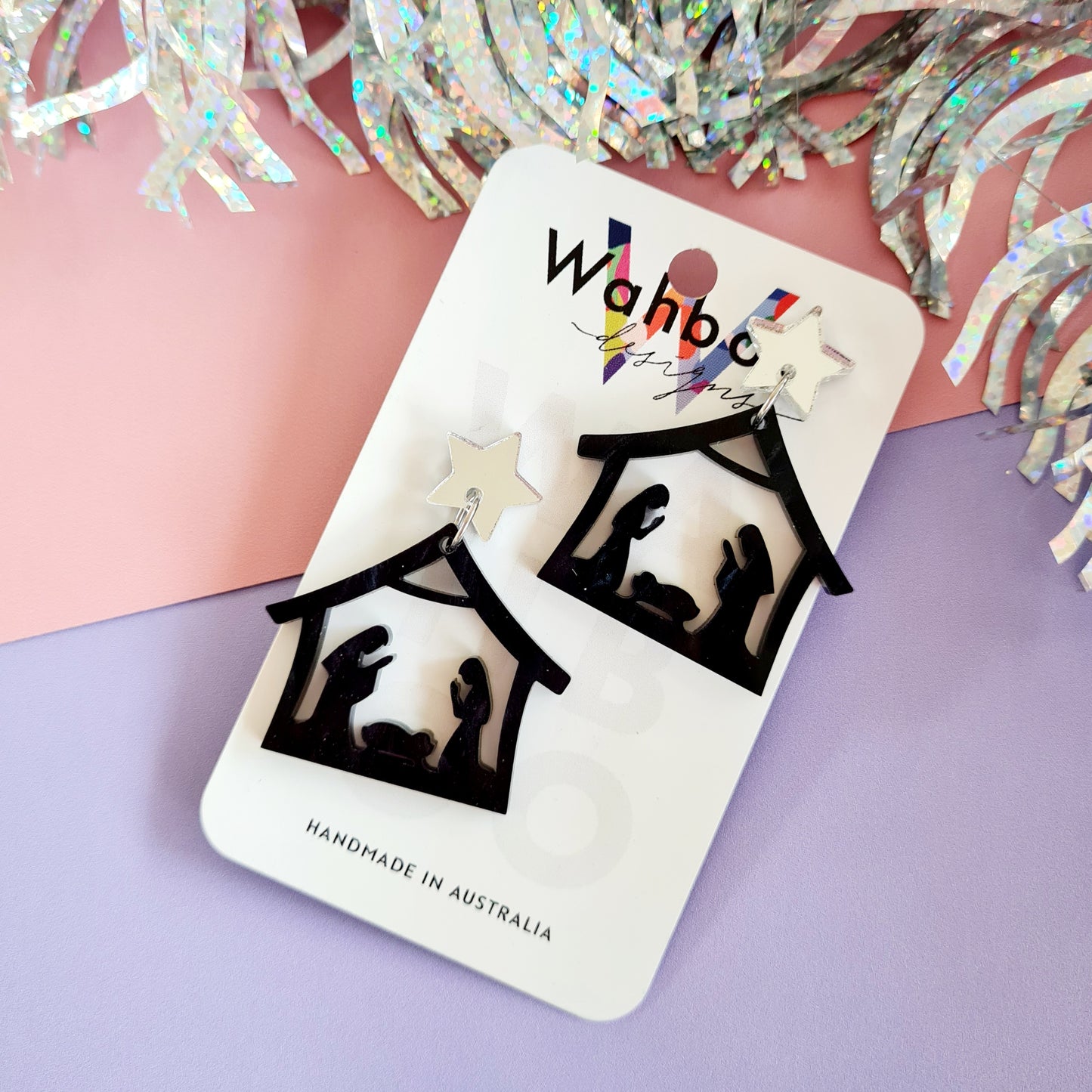 Christmas Manger Dangle Earrings