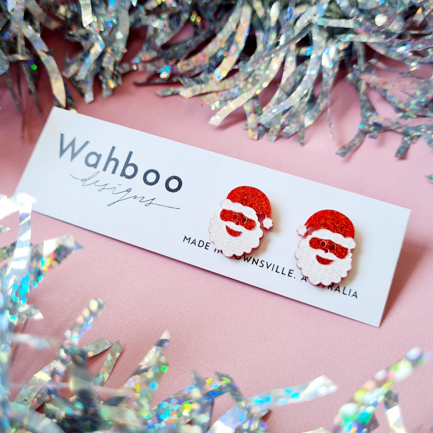 Christmas Santa Face Stud Earrings