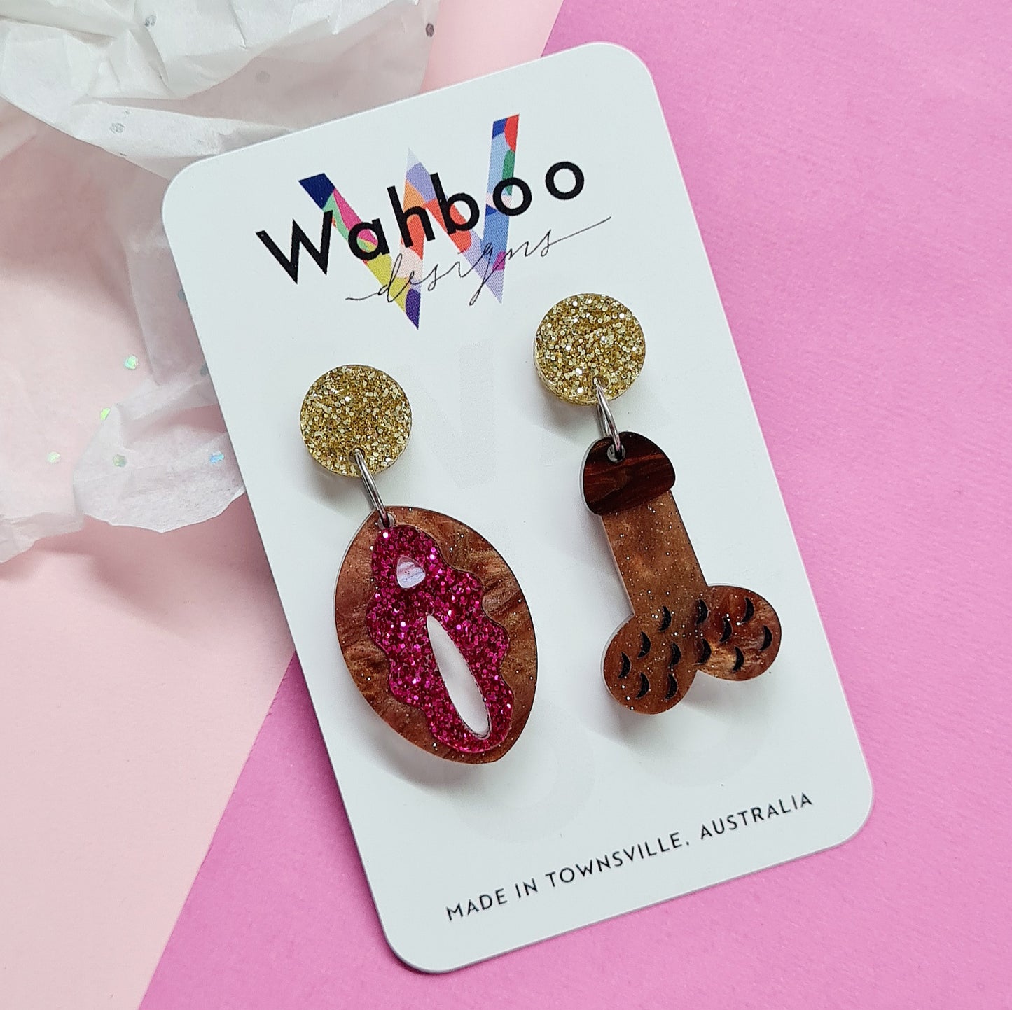 Vagina & Penis Combination Dangle Earrings