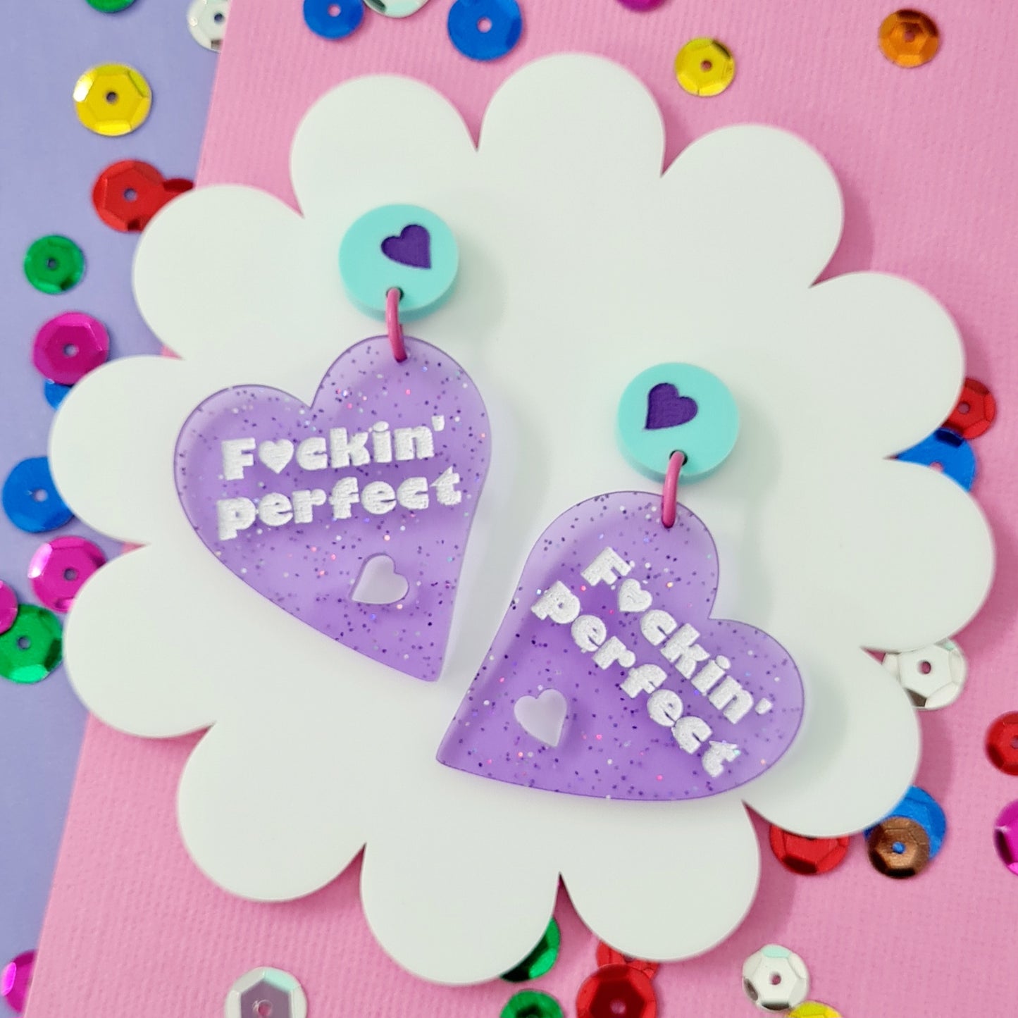 Love Heart Fkn Perfect Dangles