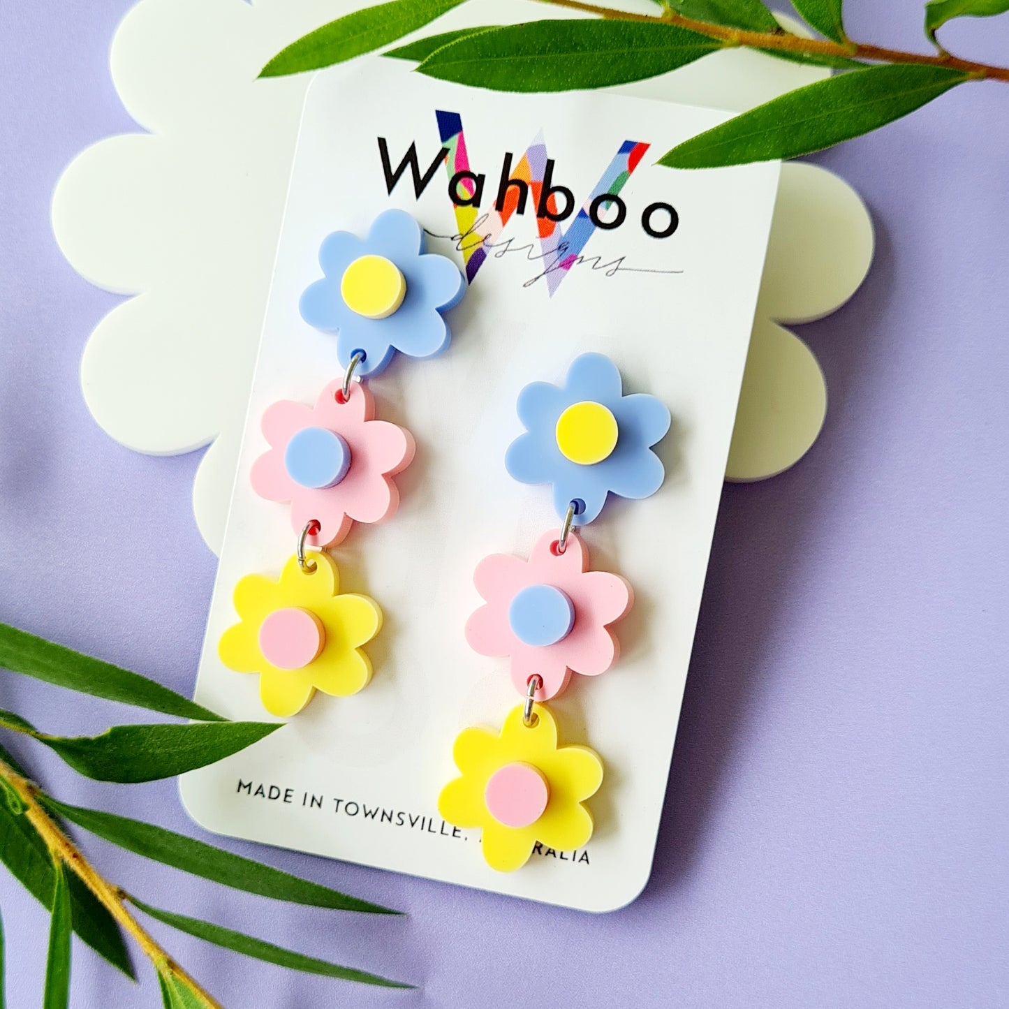Daisy Chain Flower Dangle Earrings