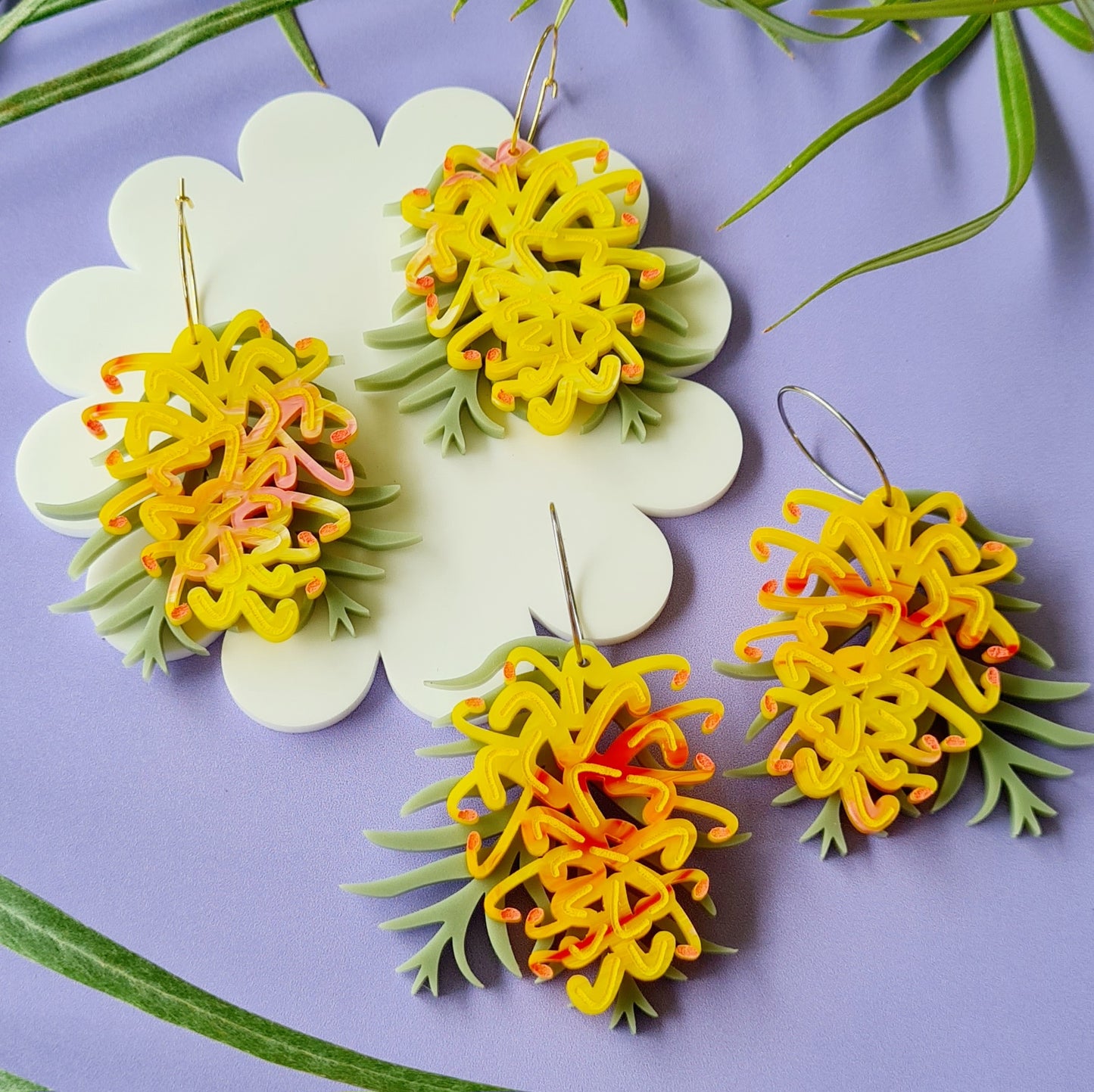 Grevillea Flower Dangle Earrings