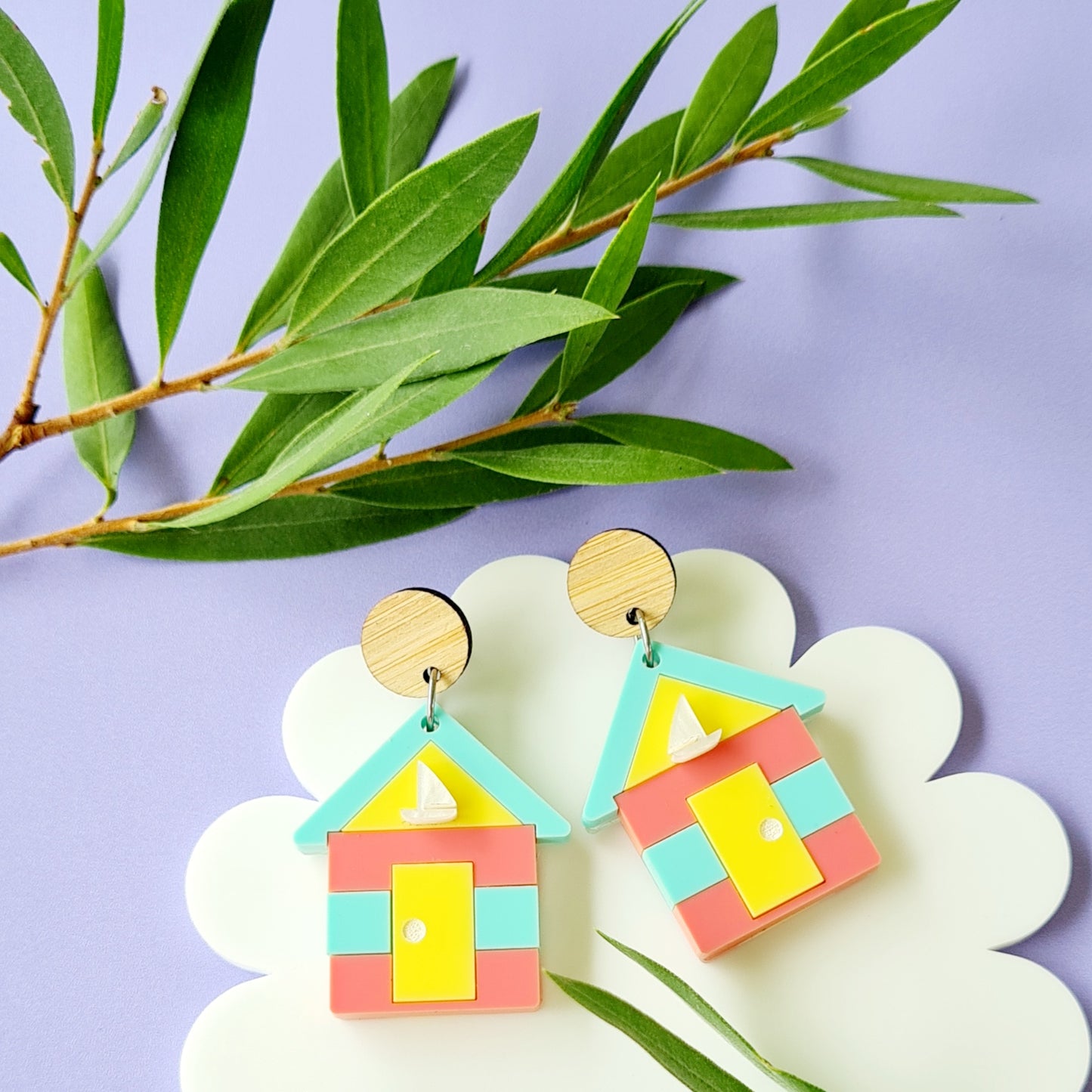 Beach Hut Dangle Earrings