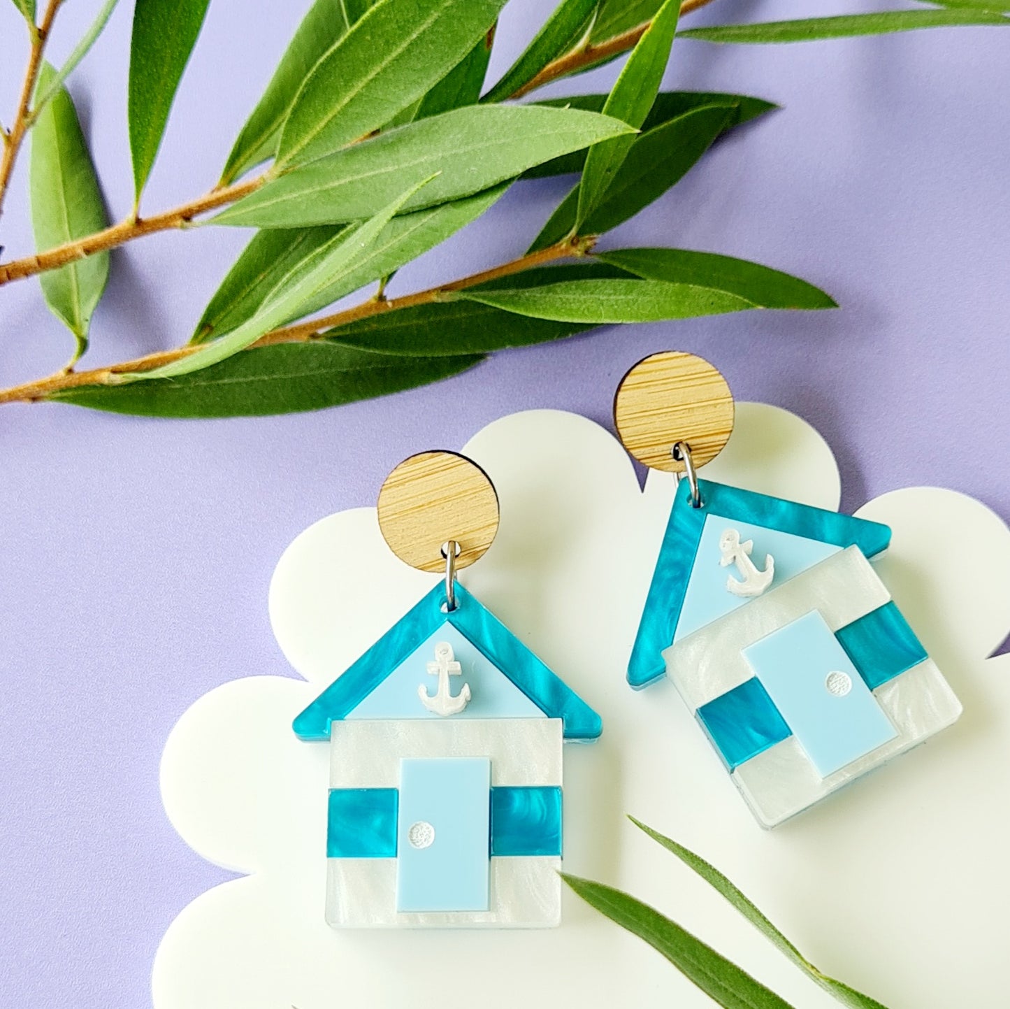 Beach Hut Dangle Earrings