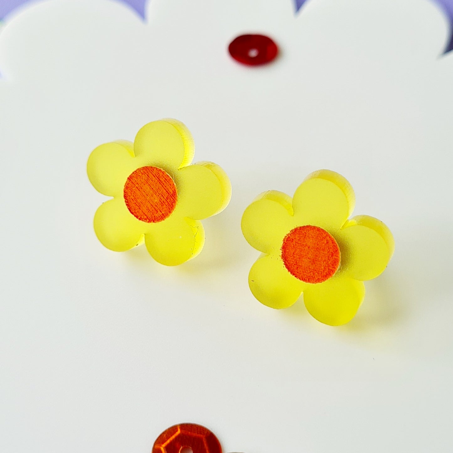 Cute Painted Flower Stud Earrings