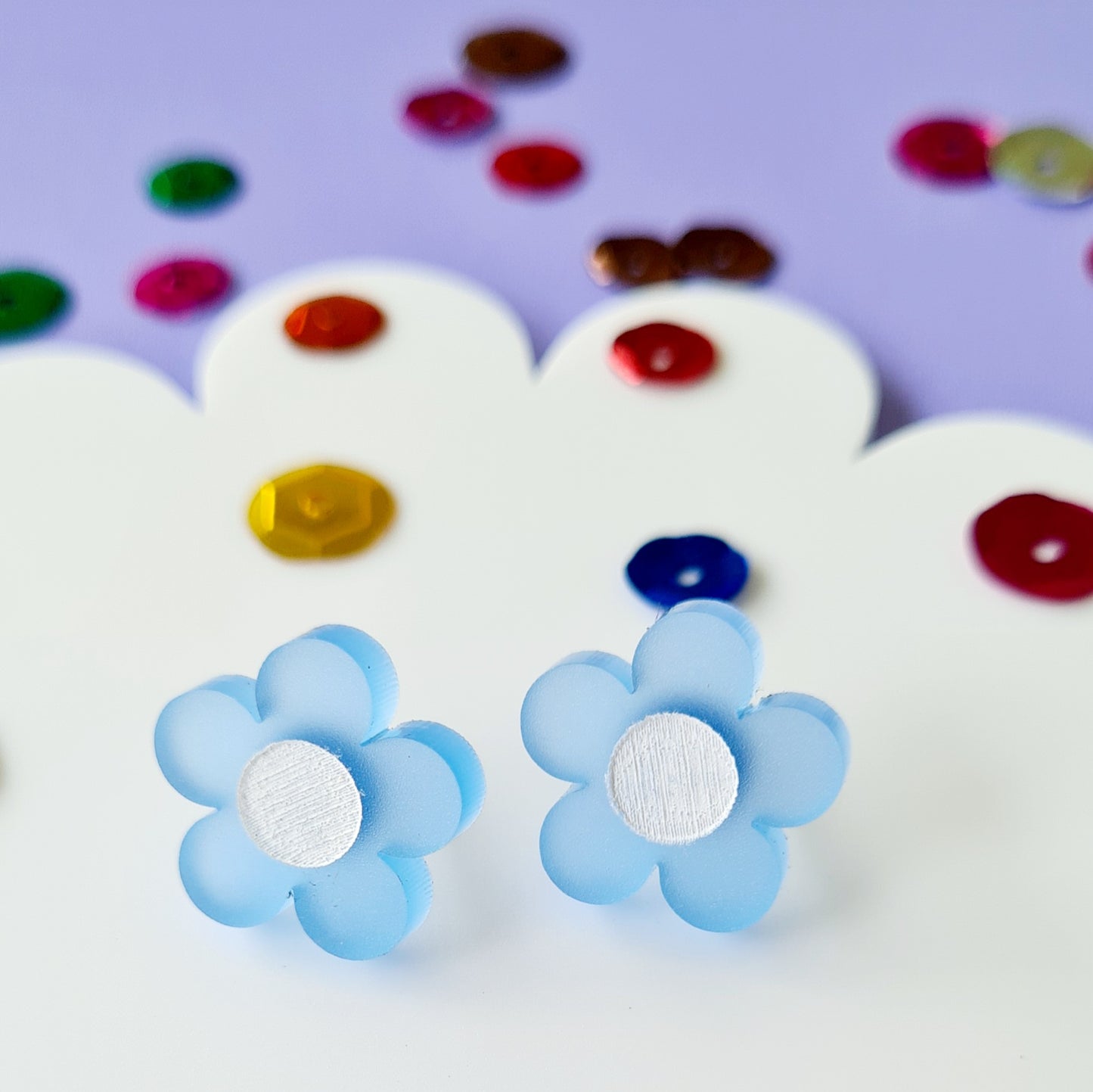 Cute Painted Flower Stud Earrings