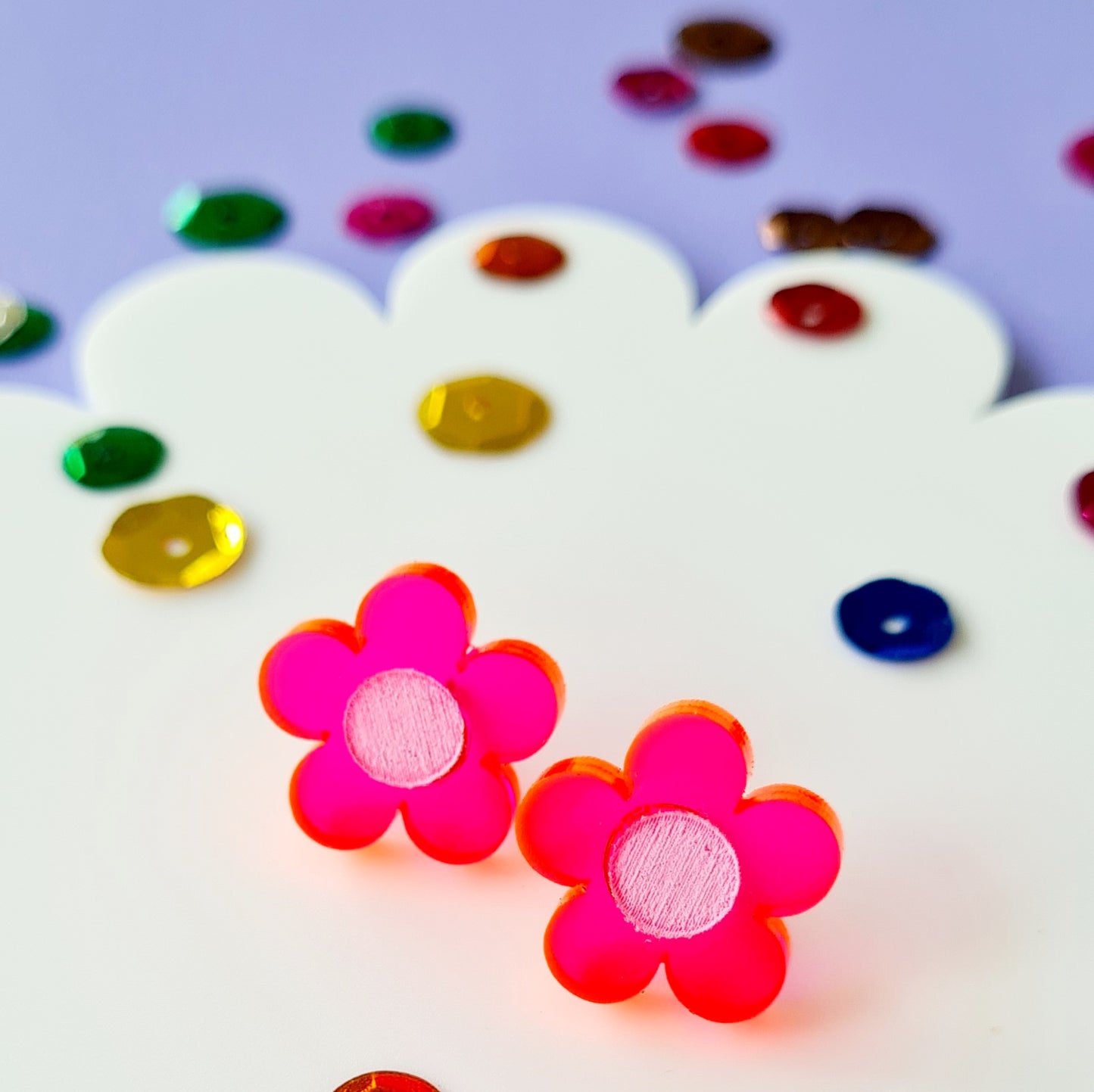 Cute Painted Flower Stud Earrings