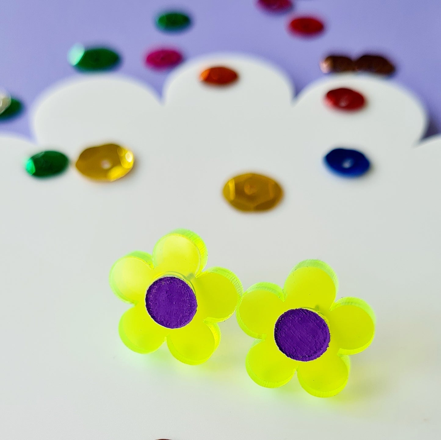 Cute Painted Flower Stud Earrings