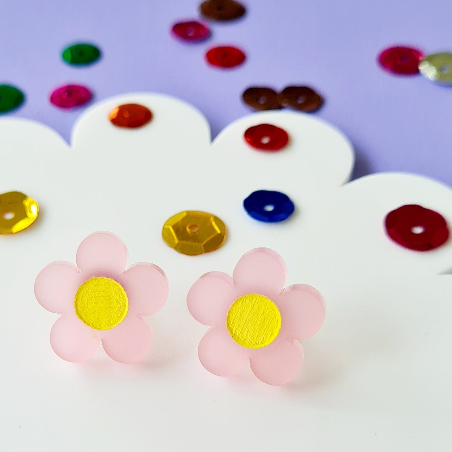 Cute Painted Flower Stud Earrings