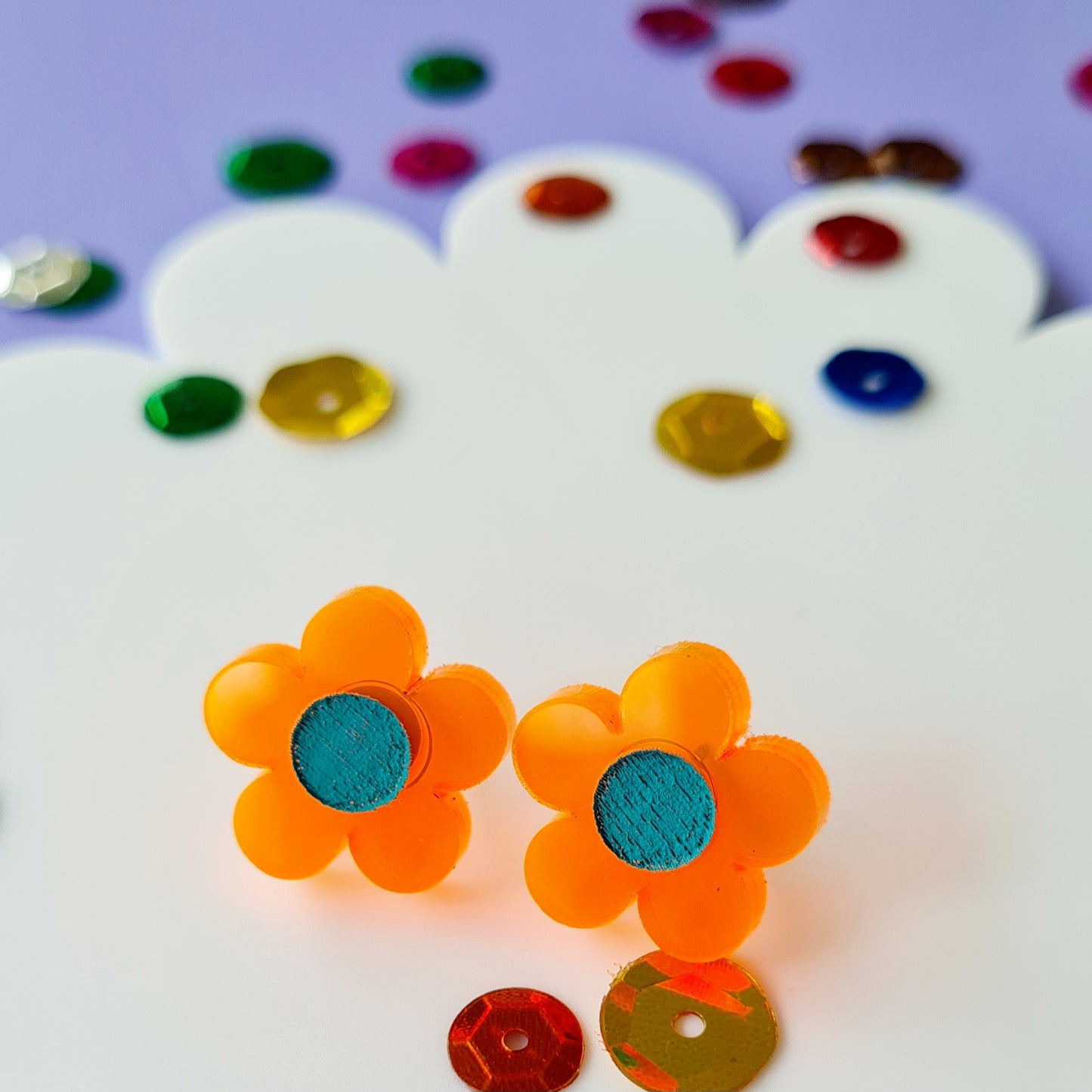 Cute Painted Flower Stud Earrings