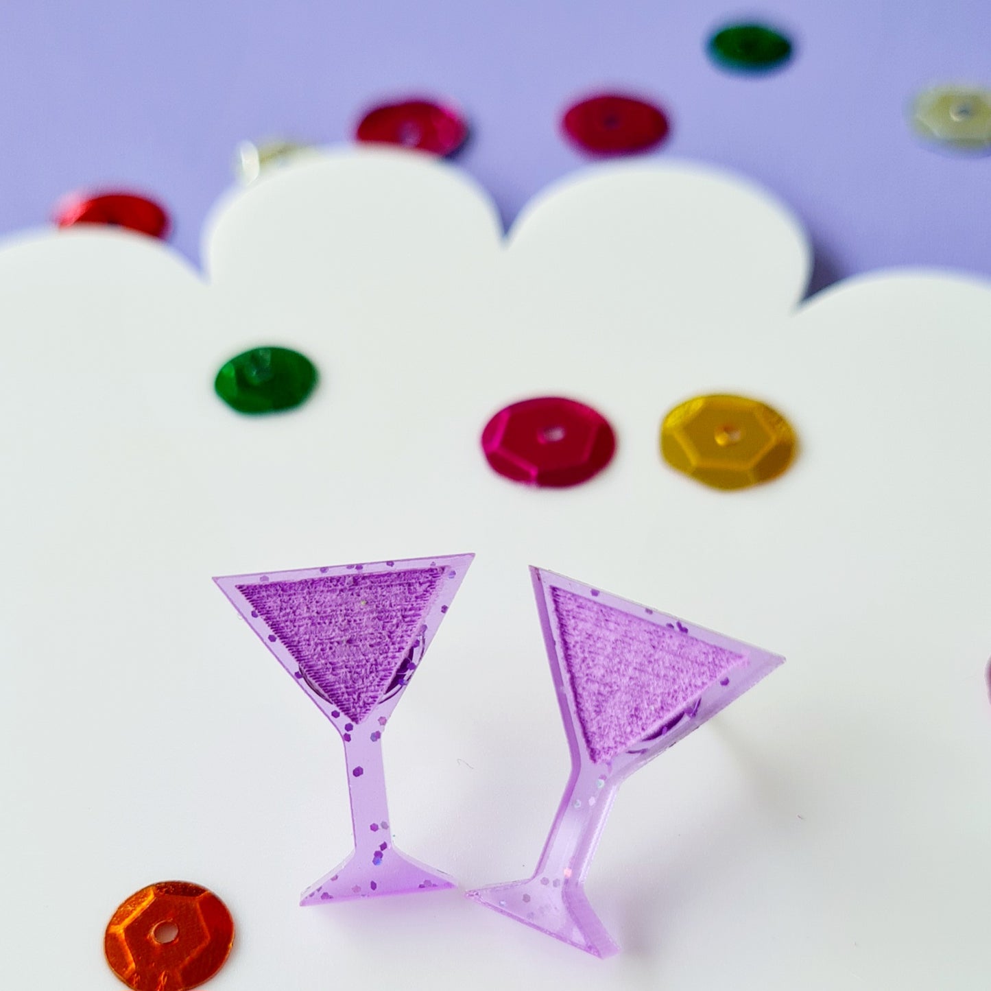 Martini Glass Stud Earrings