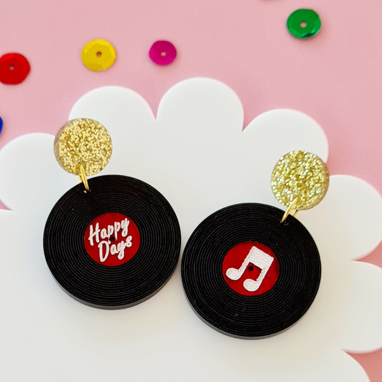 Record Vinyl Dangle Earrings