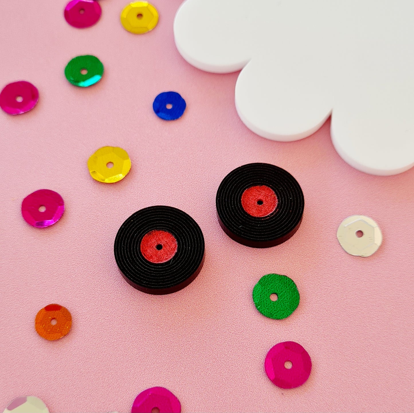 Record Vinyl Stud Earrings