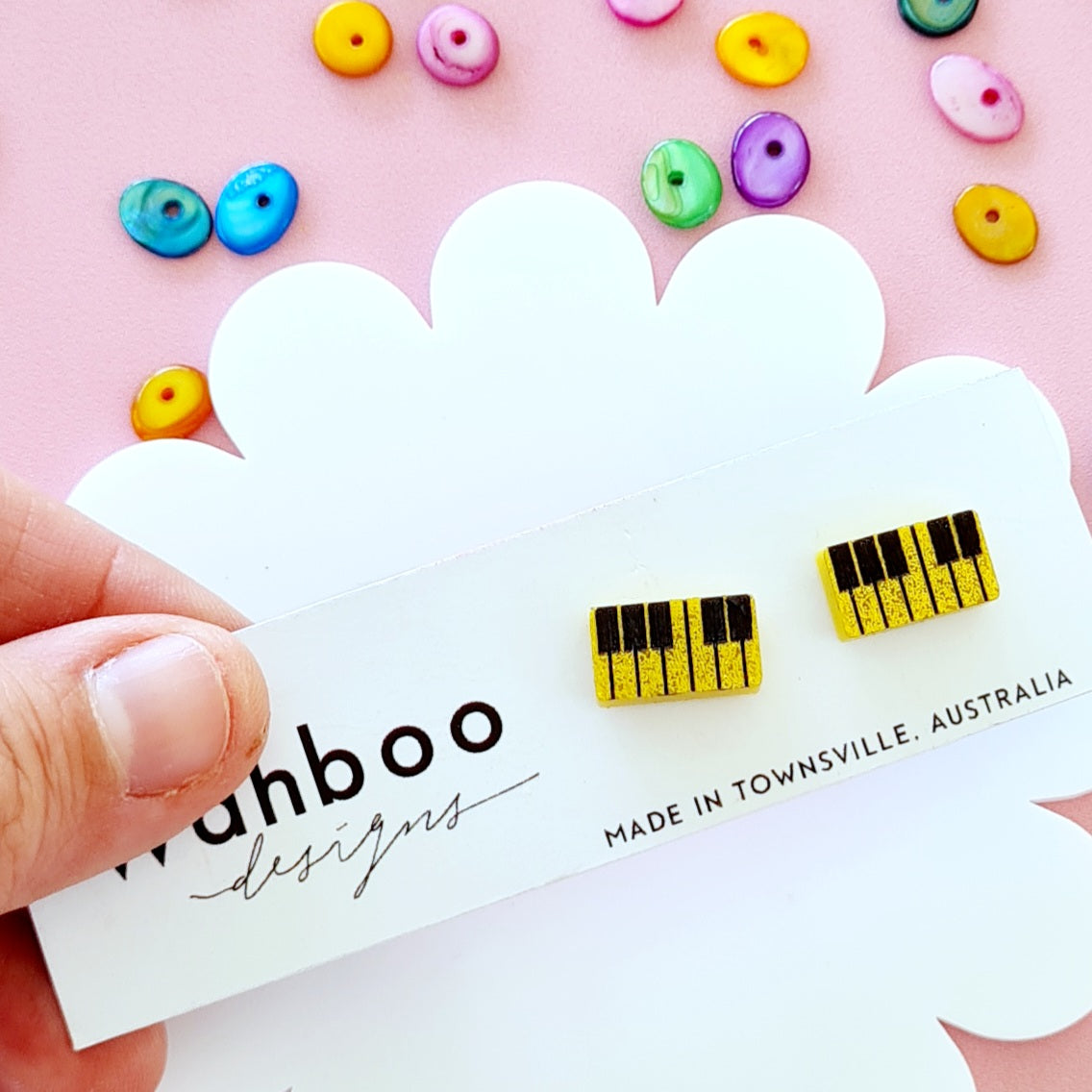 Piano Keyboard Stud Earrings