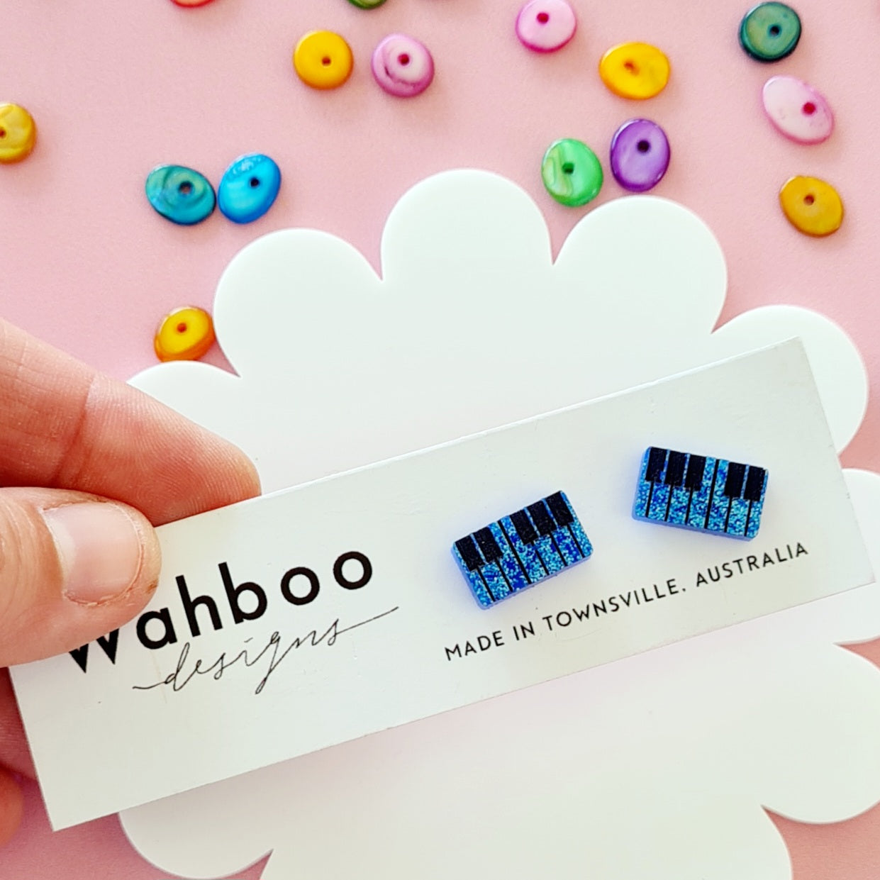 Piano Keyboard Stud Earrings