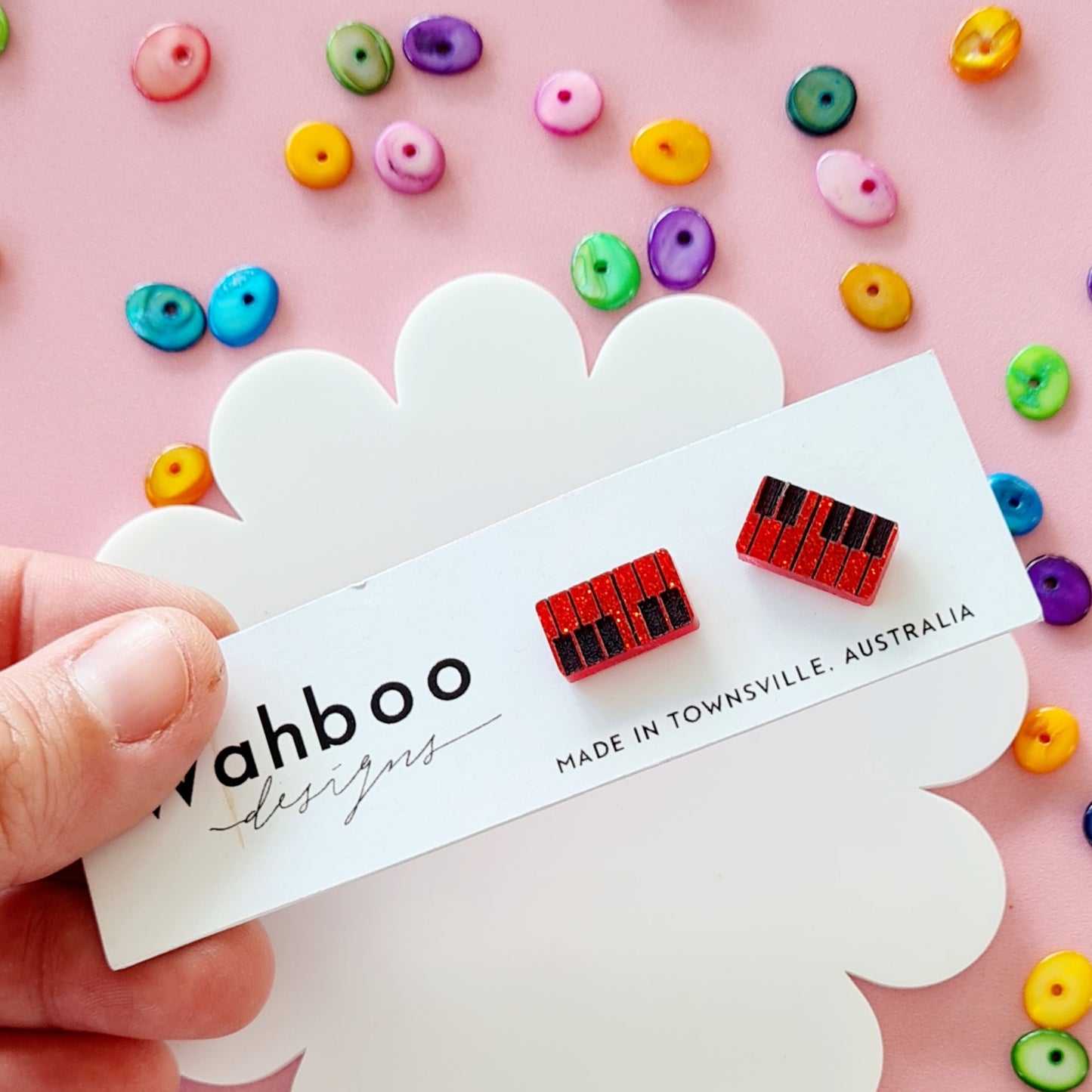 Piano Keyboard Stud Earrings