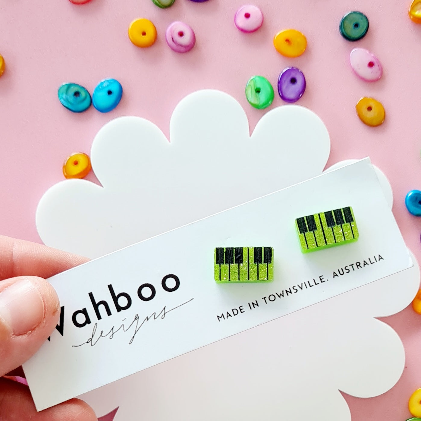 Piano Keyboard Stud Earrings
