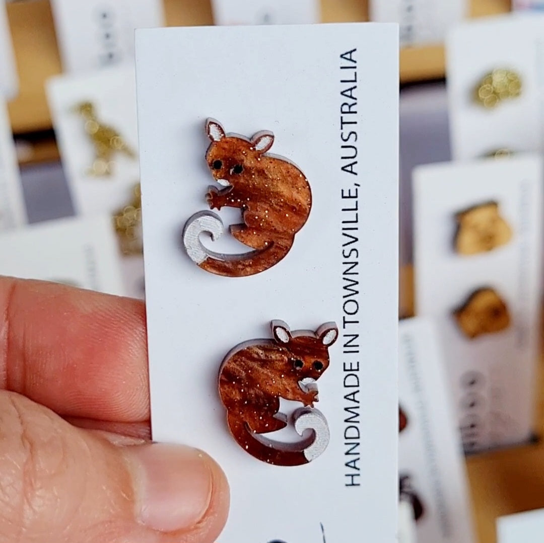 Possum Stud Earrings