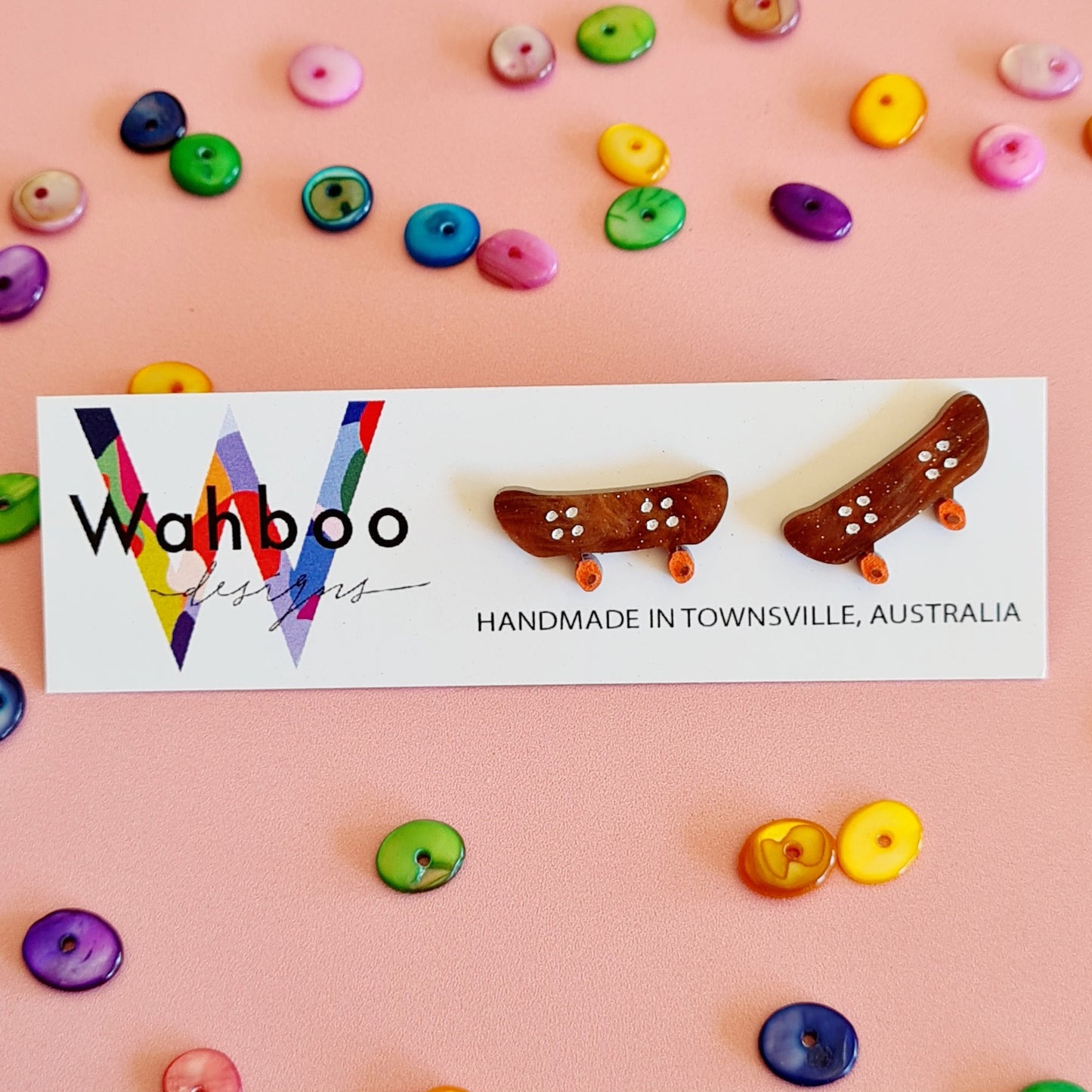 Skateboard Stud Earrings