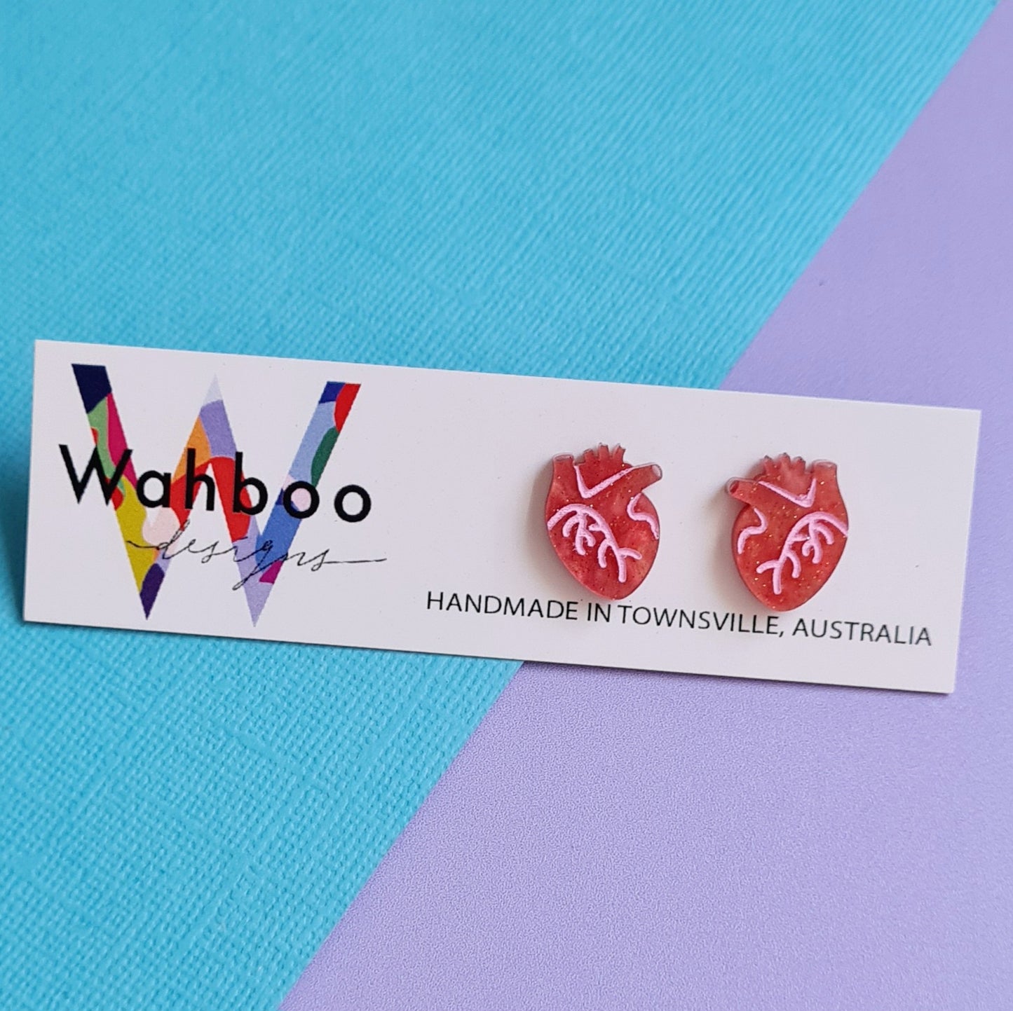 Heart Anatomical Stud Earrings