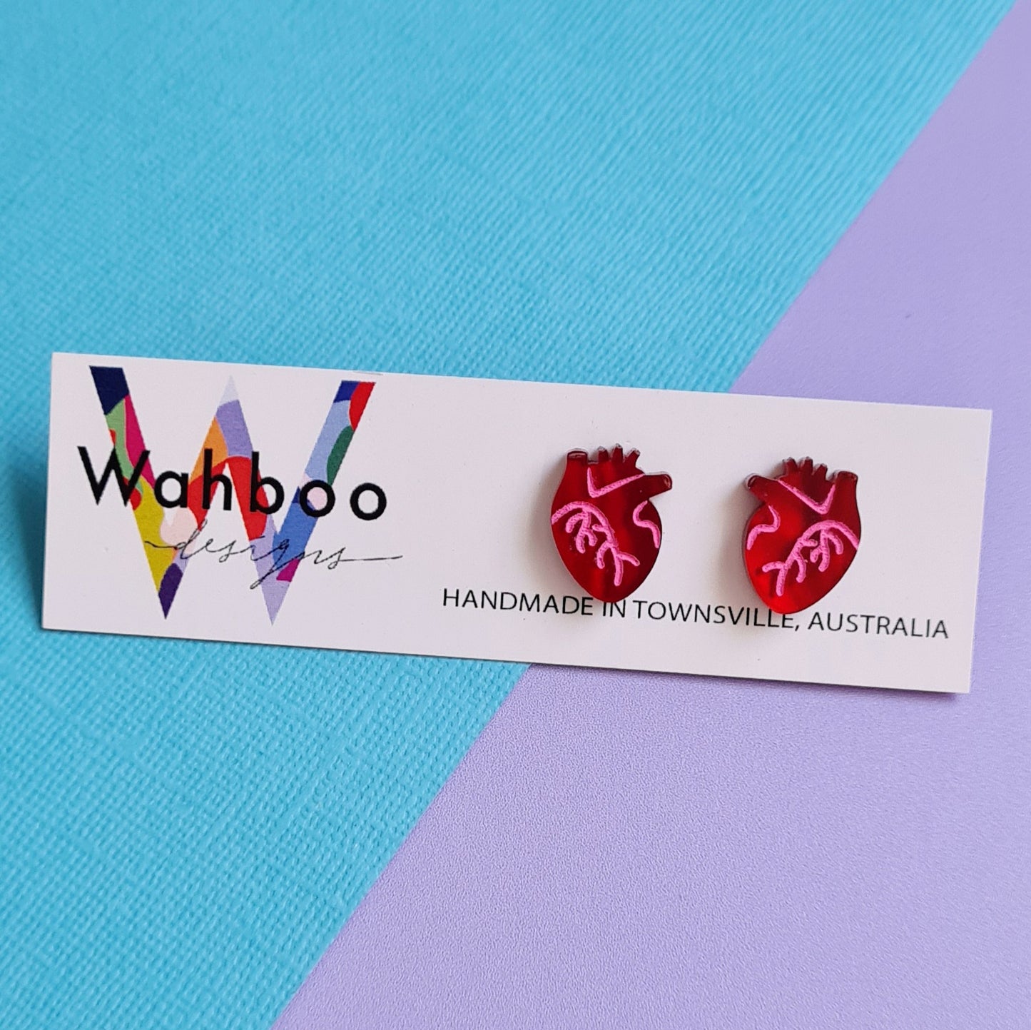 Heart Anatomical Stud Earrings