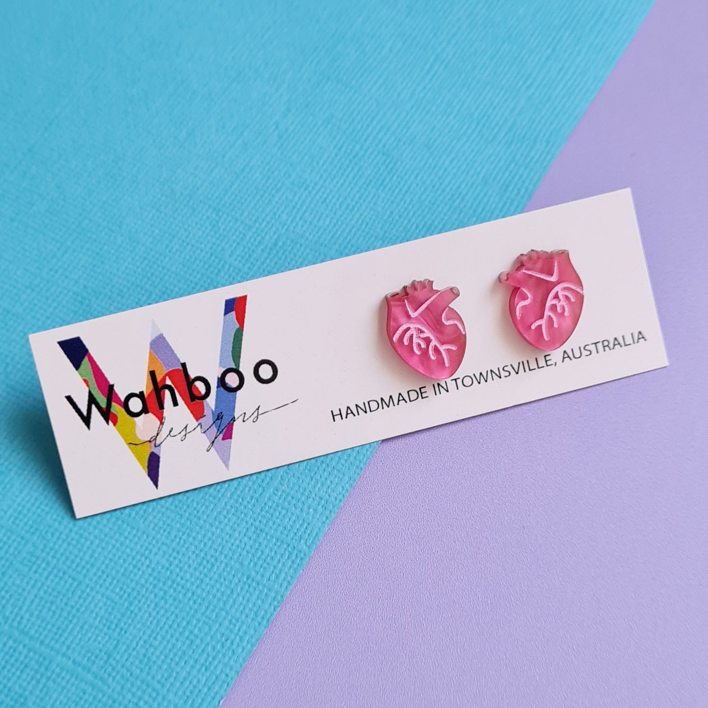 Heart Anatomical Stud Earrings