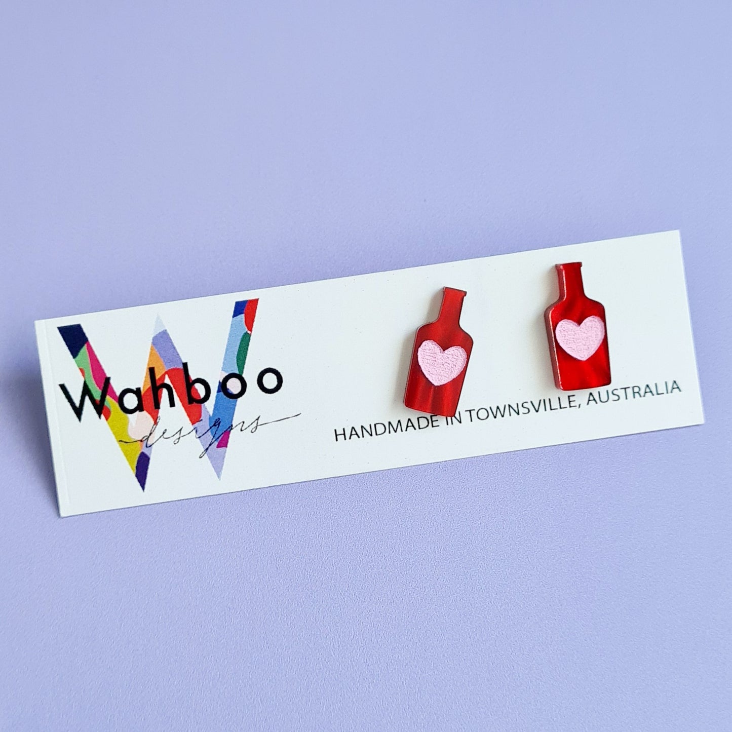 Wine Bottle and Glass Stud Earrings